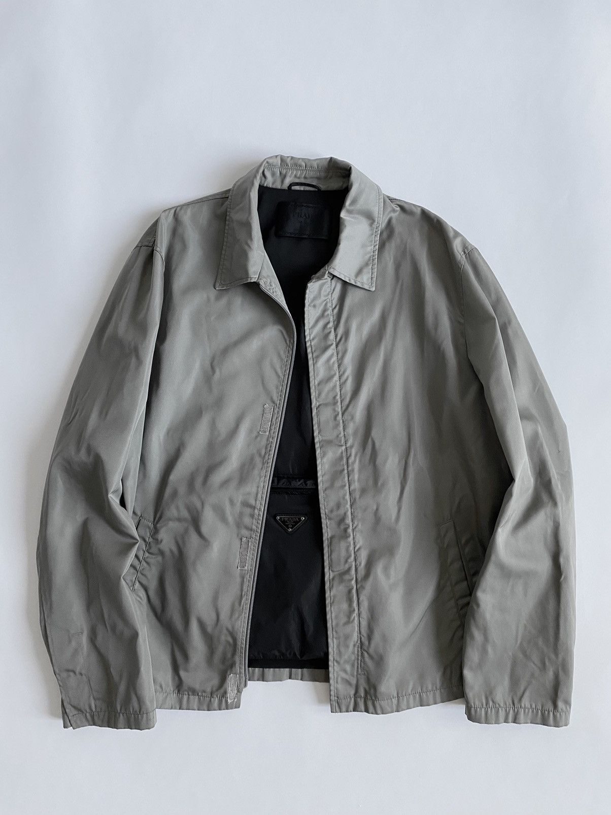 image of Prada Fw98 Nylon Jacket in Grey, Men's (Size Medium)