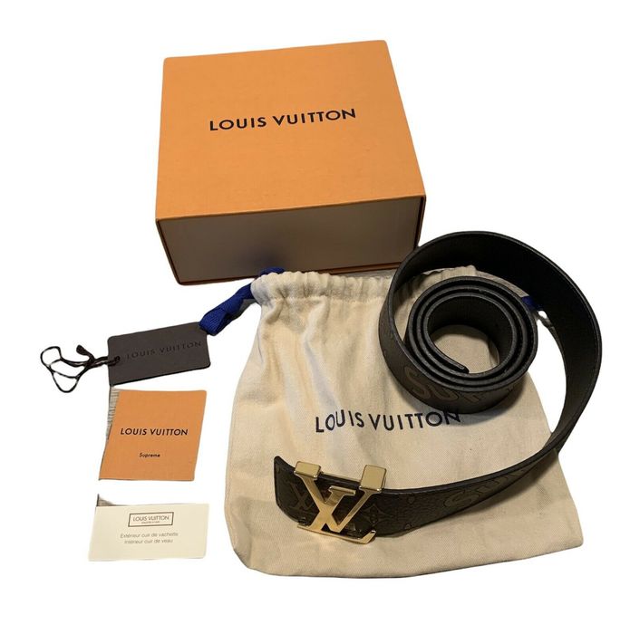 LOUIS VUITTON X SUPREME Monogram 40mm LV Initiales Belt 90 36