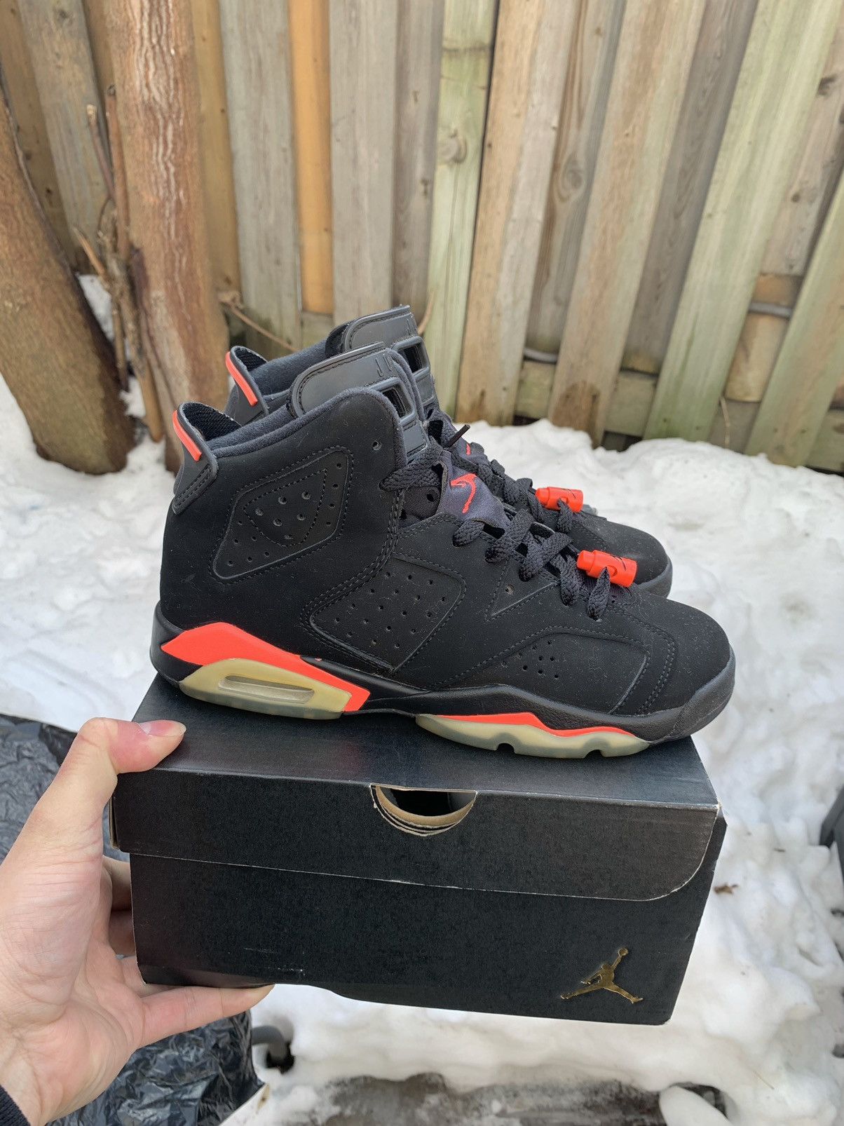 Pre-owned Jordan Nike Jordan 6 Black Infd 2014 Shoes In Infrared Black