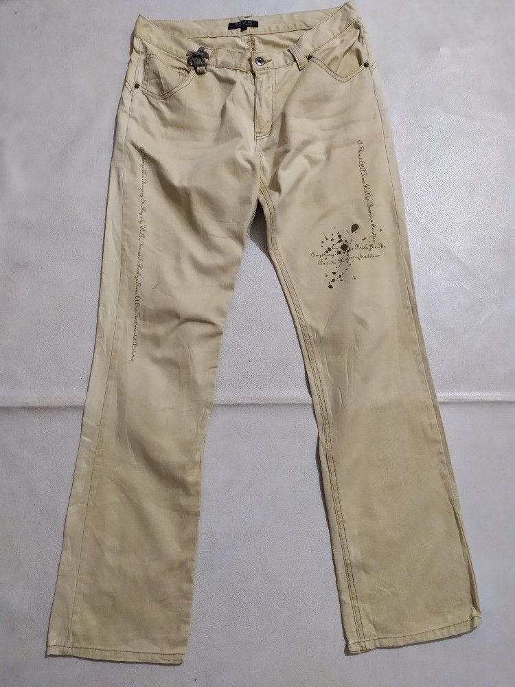If Six Was Nine × In The Attic × Japanese Brand 🔥In The Attic Japan Skull and Quote design flare pants Size US 32 / EU 48 - 1 Thumbnail