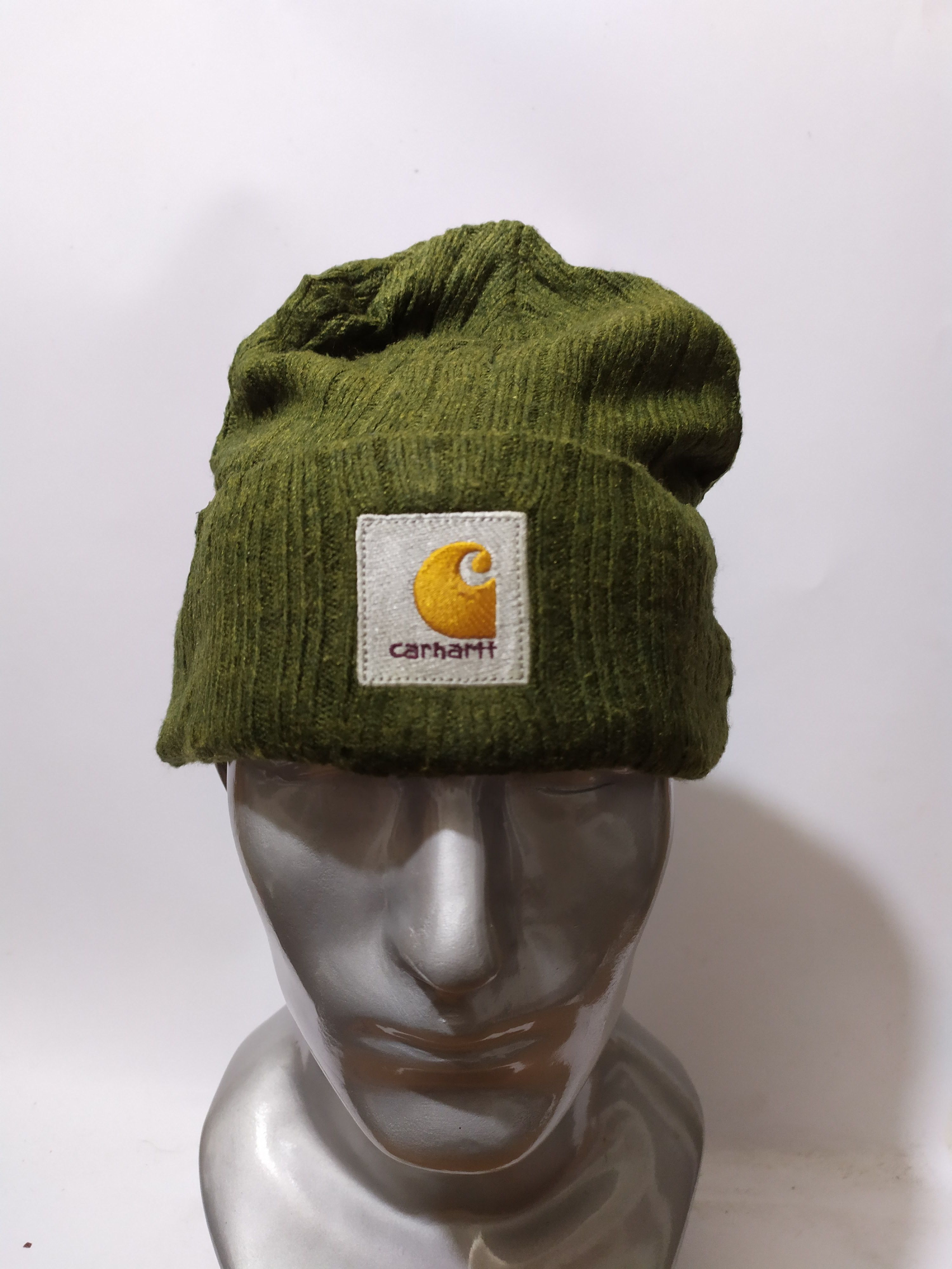 Rare Carhartt Embroidery Logo Watch Beanie Hats Olive