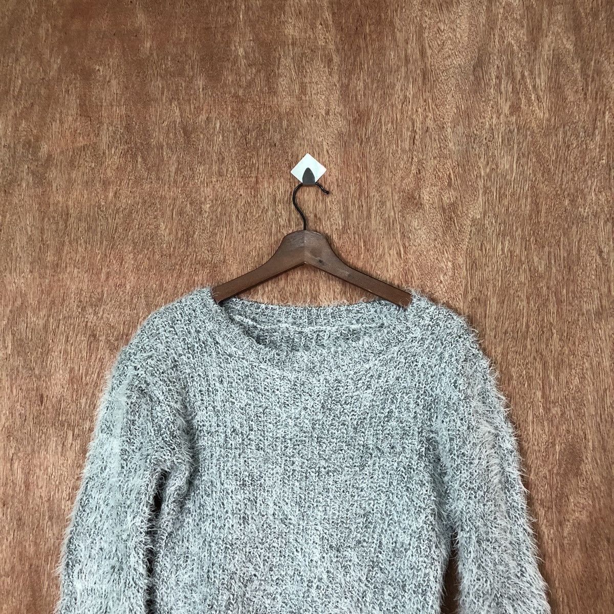 Vintage GRL Grey Shag Shaggy Fur Mohair Knitwear #6441 Size S / US 4 / IT 40 - 2 Thumbnail