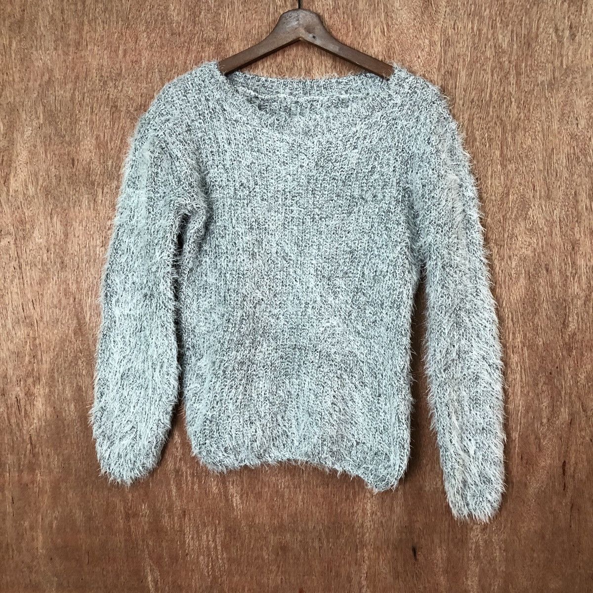 Vintage GRL Grey Shag Shaggy Fur Mohair Knitwear #6441 Size S / US 4 / IT 40 - 3 Thumbnail