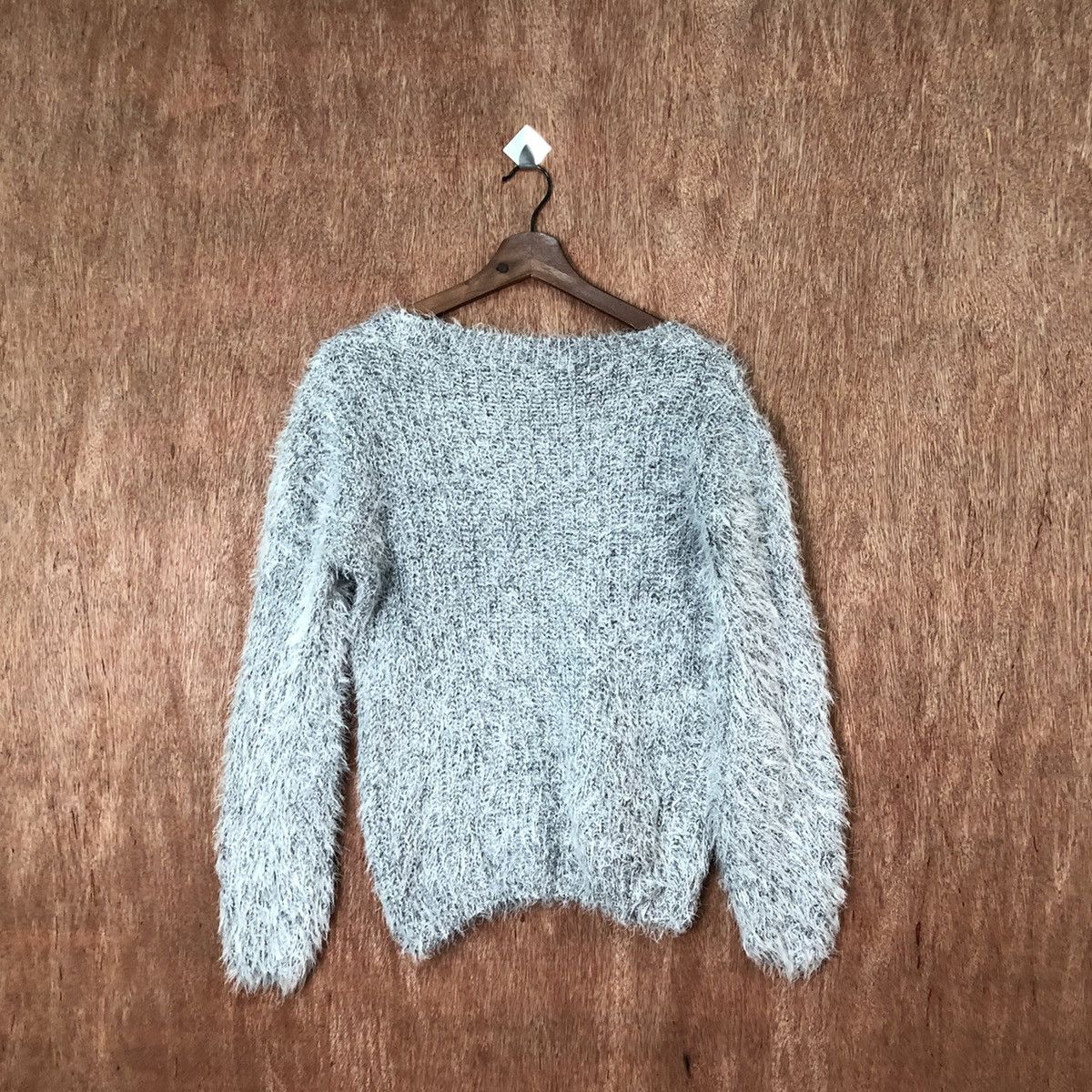 Vintage GRL Grey Shag Shaggy Fur Mohair Knitwear #6441 Size S / US 4 / IT 40 - 4 Thumbnail