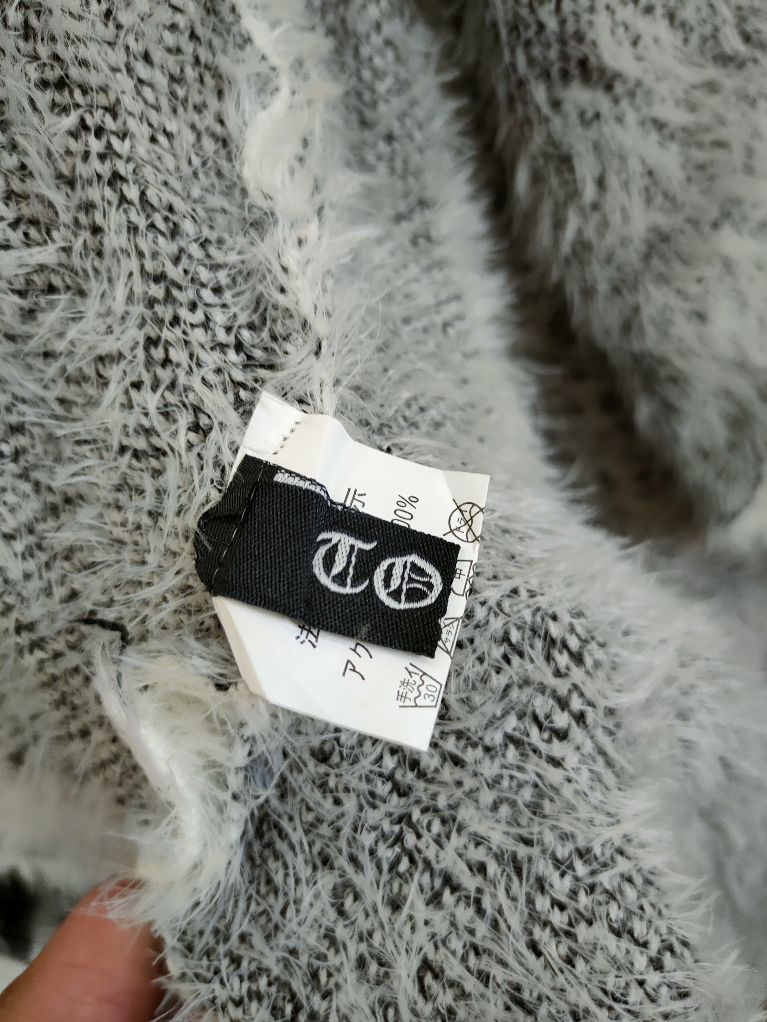 Homespun Knitwear D Japan Art mohair fur shaggy cloak cape knitwear#46-985 Size US S / EU 44-46 / 1 - 12 Thumbnail