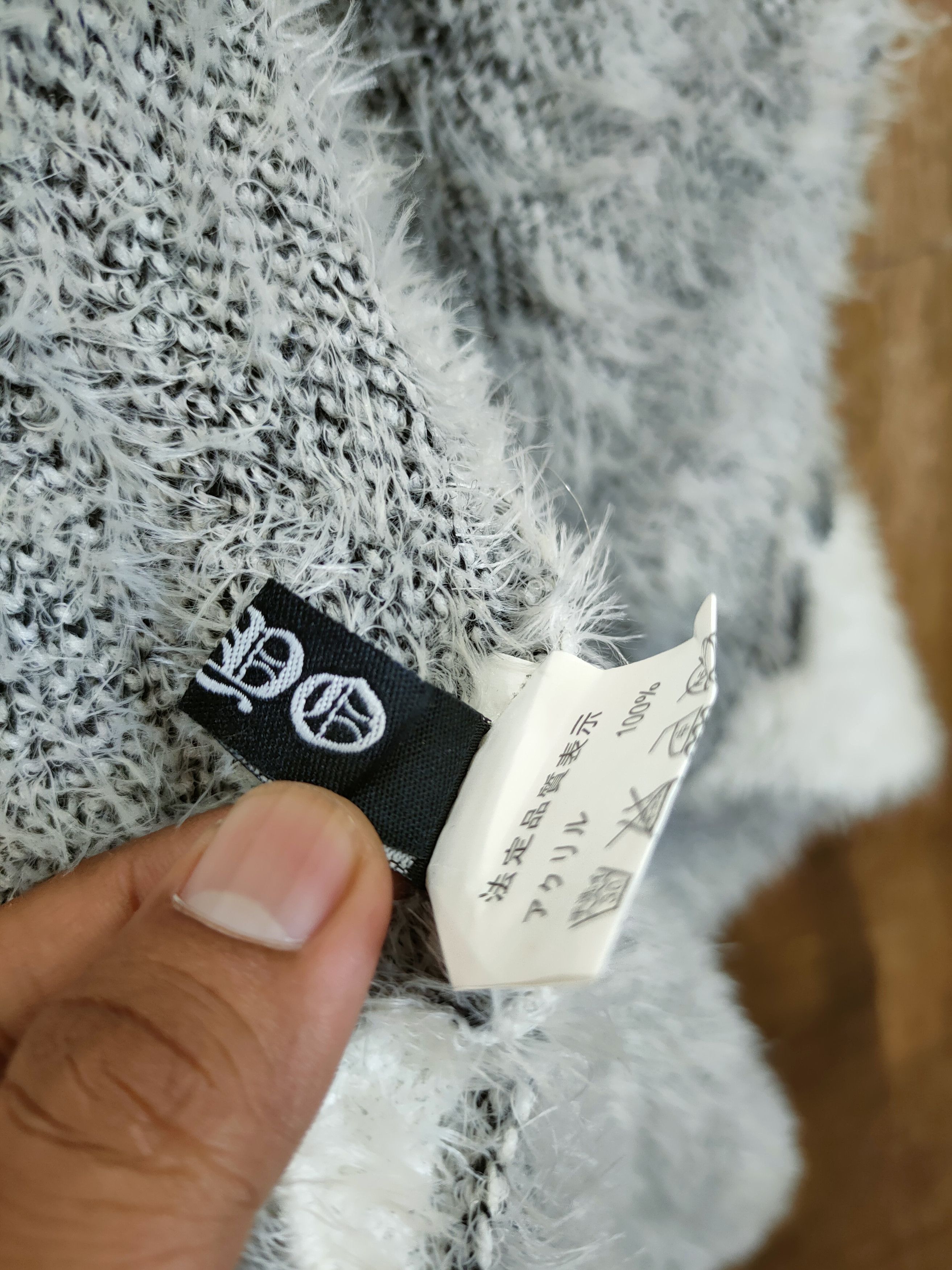 Homespun Knitwear D Japan Art mohair fur shaggy cloak cape knitwear#46-985 Size US S / EU 44-46 / 1 - 13 Thumbnail