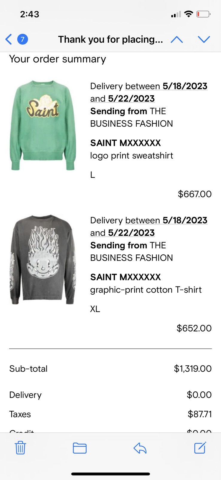 Saint Michael SAINT MXXXXXX logo print sweatshirt Size US L / EU 52-54 / 3 - 10 Thumbnail