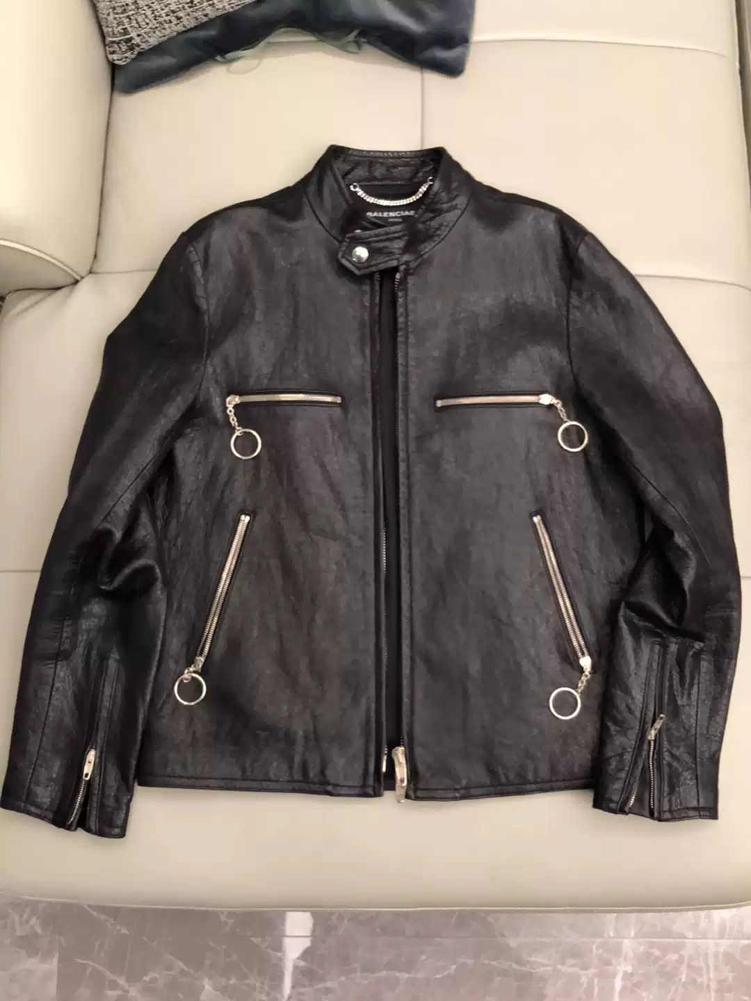 Balenciaga Balenciaga Ring Zip Leather JKT Size US L / EU 52-54 / 3 - 1 Thumbnail