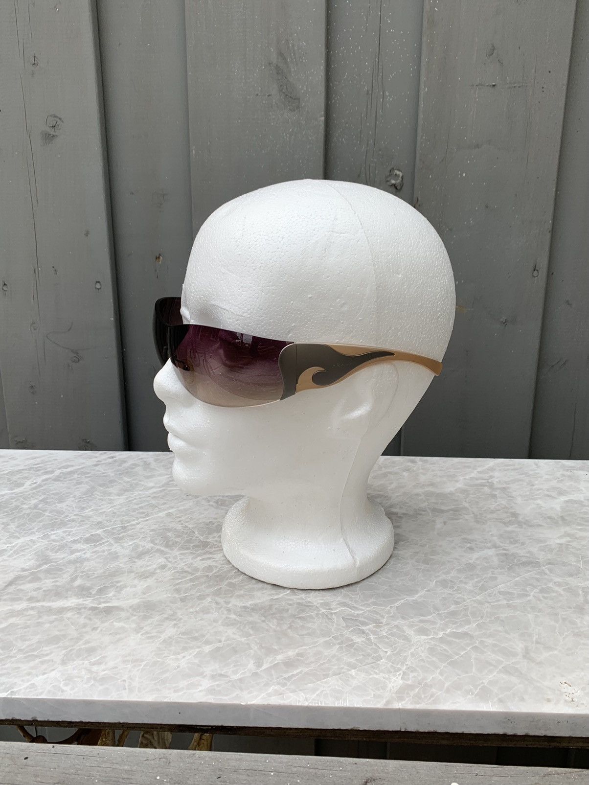 2000s Vintage Prada Flame Rimless Sunglasses Y2K SPR 58F