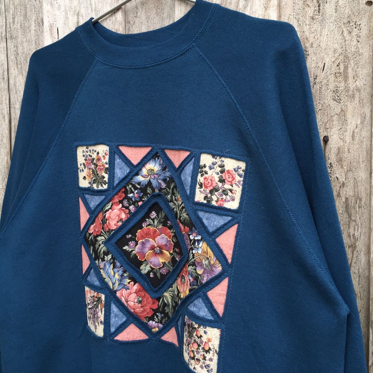 Tultex Vintage Tultex Flower Patchwork Crewneck Sweatshirt Size XL / US 12-14 / IT 48-50 - 3 Thumbnail