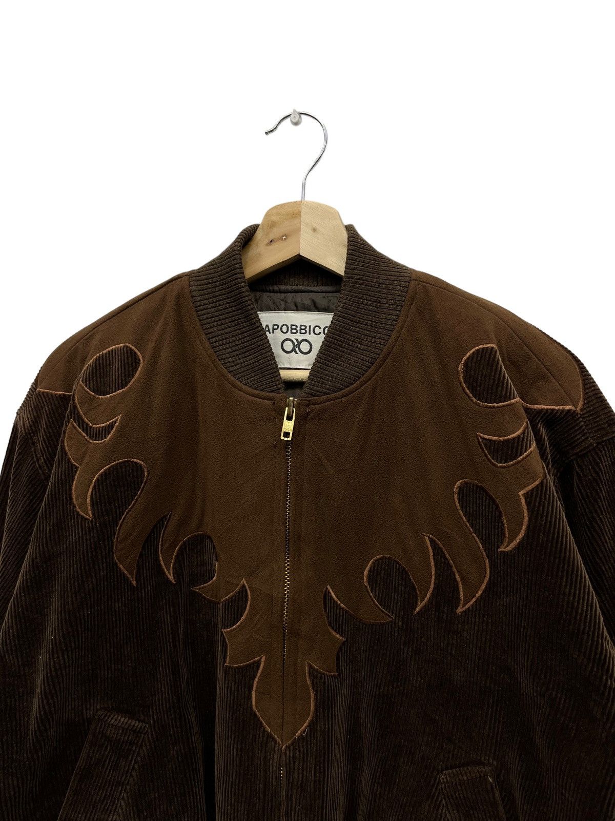 Tribal Streetwear 🔥90’s APOBBICO Tribal Corduroy Quilted Lined Cropped Jacket Size M / US 6-8 / IT 42-44 - 2 Thumbnail