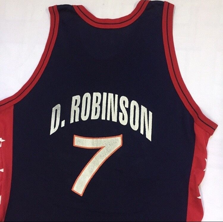 Sports Specialties VINTAGE 90s CHAMPION ALL STAR USA DAVID ROBINSON JERSEY Size US L / EU 52-54 / 3 - 10 Thumbnail