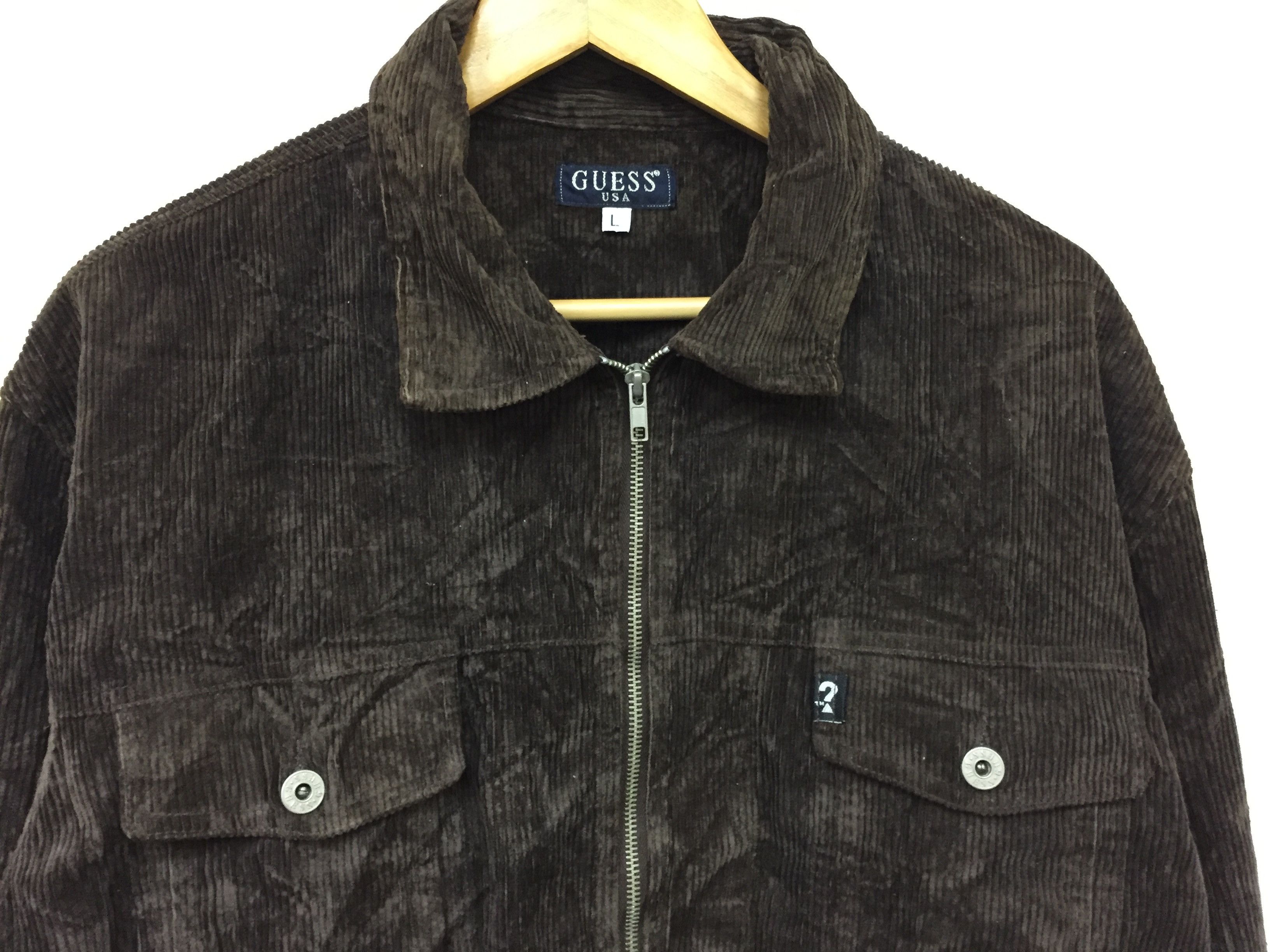 Guess × Vintage 90's GUESS Zipper Corduroy jacket Size US L / EU 52-54 / 3 - 3 Thumbnail