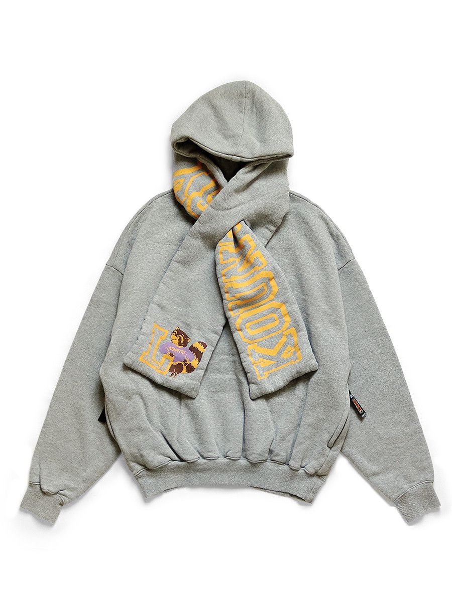image of Kapital 30 Back Hair Brushed Back Kesa Kountry Hoodie in Grey, Men's (Size Large)