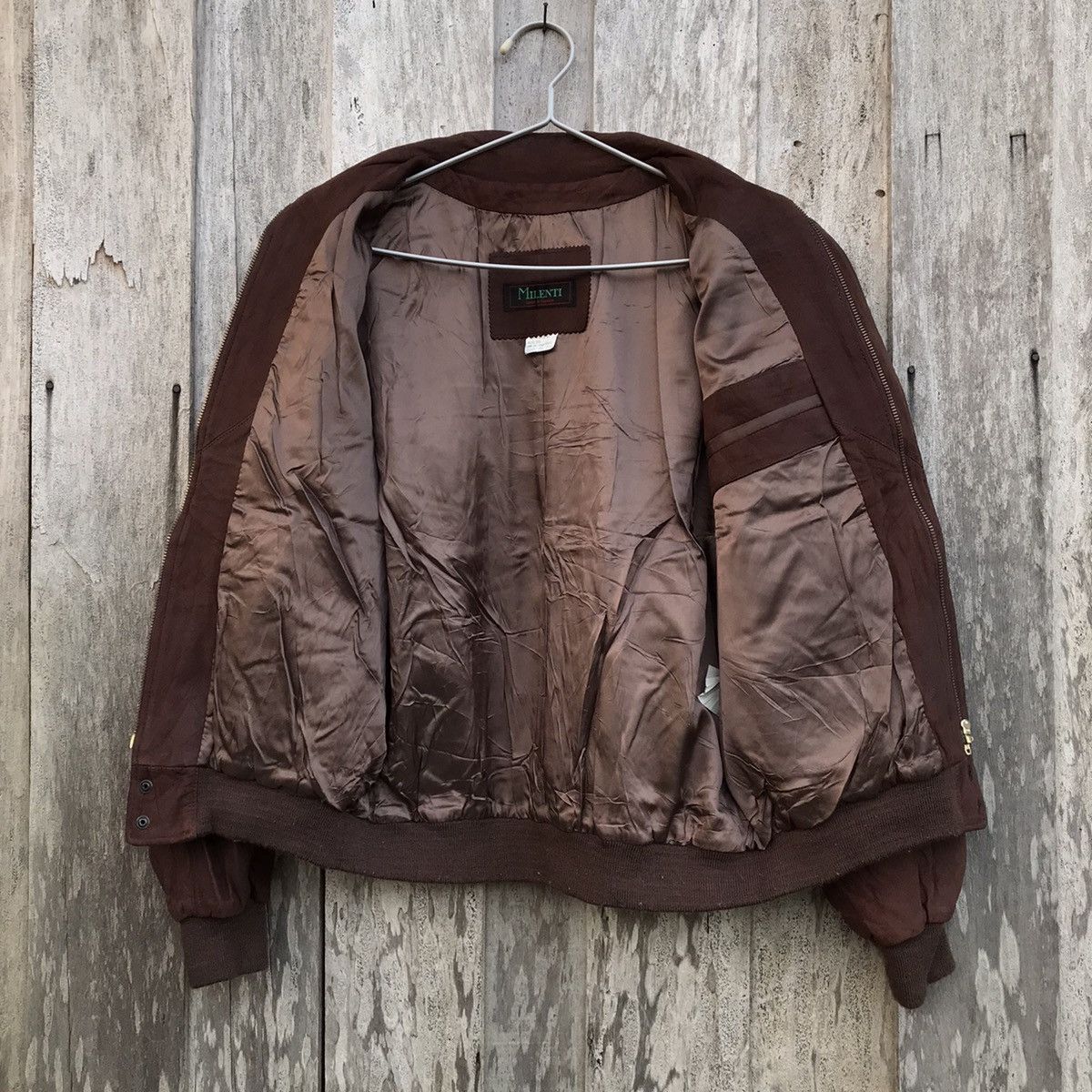 Vintage Vintage Milenti Bomber Leather Jacket Size US L / EU 52-54 / 3 - 6 Thumbnail