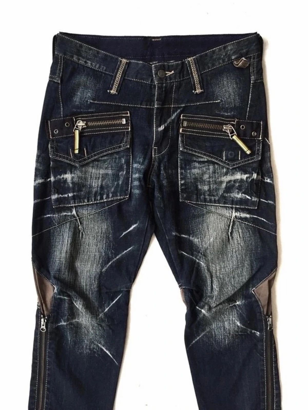 If Six Was Nine 💥 Ppfm Parachute Punk Zipp Denim Size US 31 - 4 Thumbnail