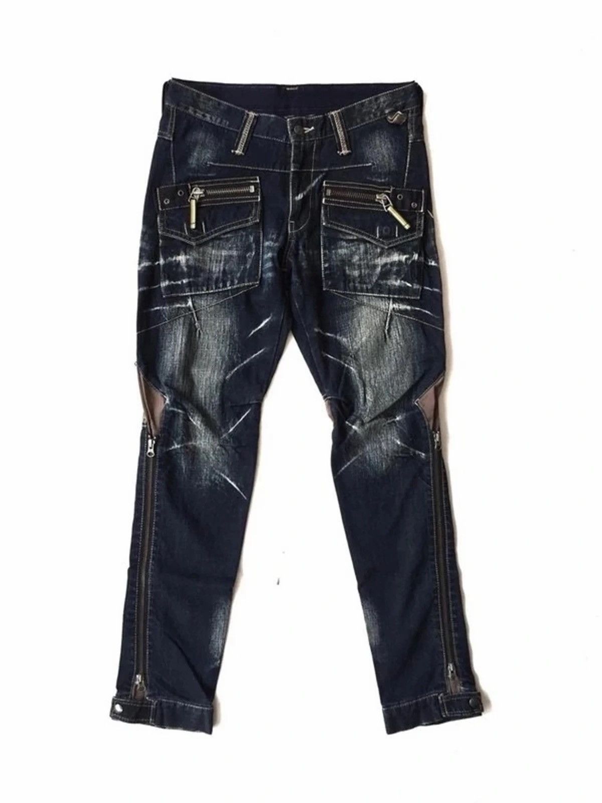 If Six Was Nine 💥 Ppfm Parachute Punk Zipp Denim Size US 31 - 2 Thumbnail
