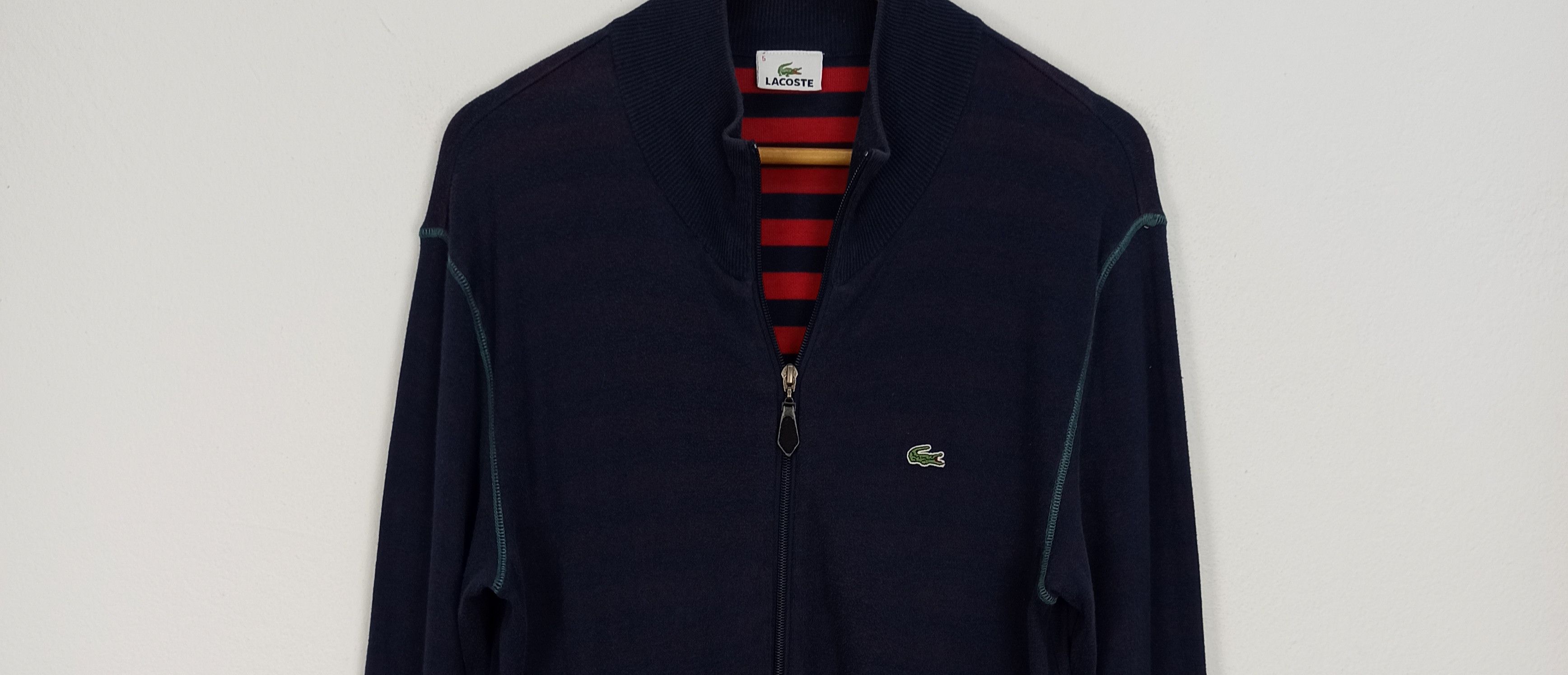 Lacoste 🔥Vintage🔥 Lacoste Sweater Full Zipper Nice Design Size US M / EU 48-50 / 2 - 2 Thumbnail