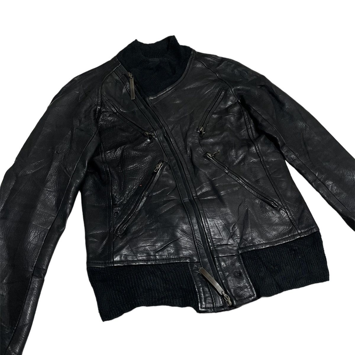 Pre-owned The Viridi-anne Viridi Anne Aw08 Archival Vi-1064-06 Calf Leather Jacket In Black