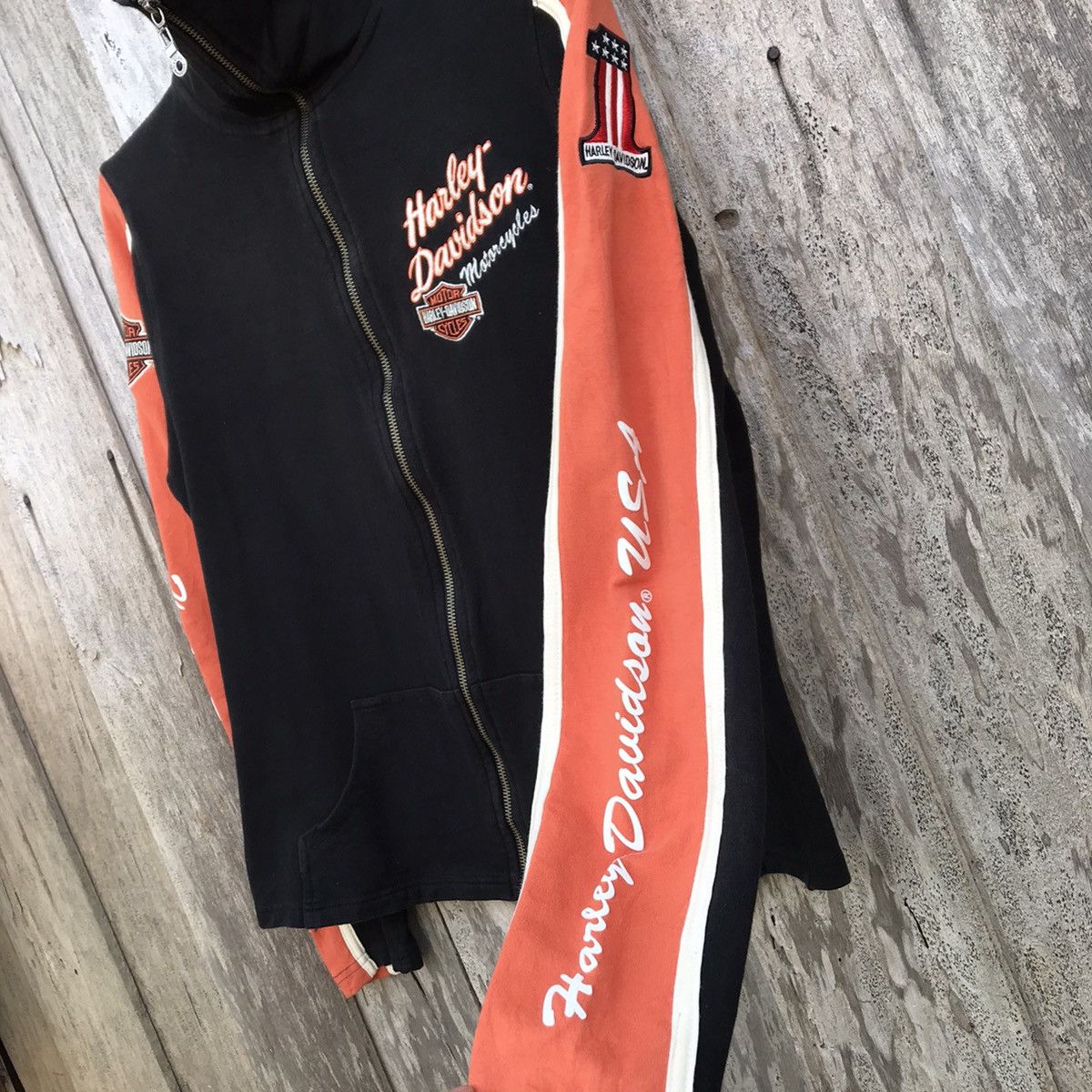 Harley Davidson × Vintage Vintage Harley Davidson Zip Up Sweatshirt Jacket Big Logo Size M / US 6-8 / IT 42-44 - 4 Thumbnail