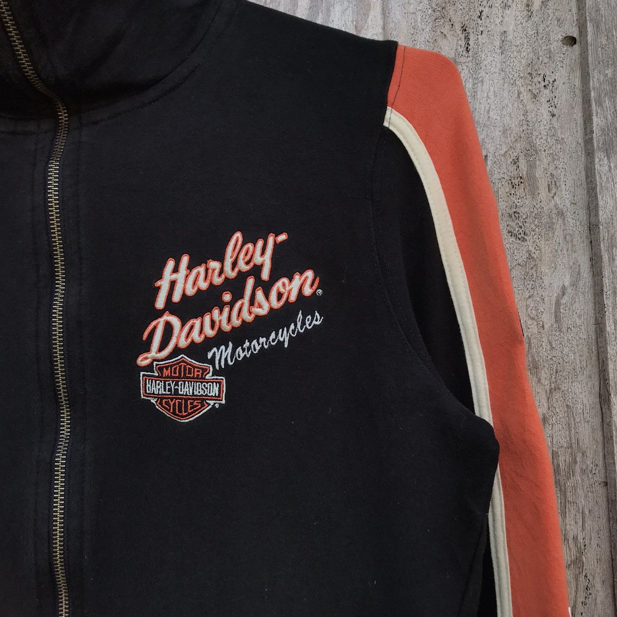 Harley Davidson × Vintage Vintage Harley Davidson Zip Up Sweatshirt Jacket Big Logo Size M / US 6-8 / IT 42-44 - 3 Thumbnail