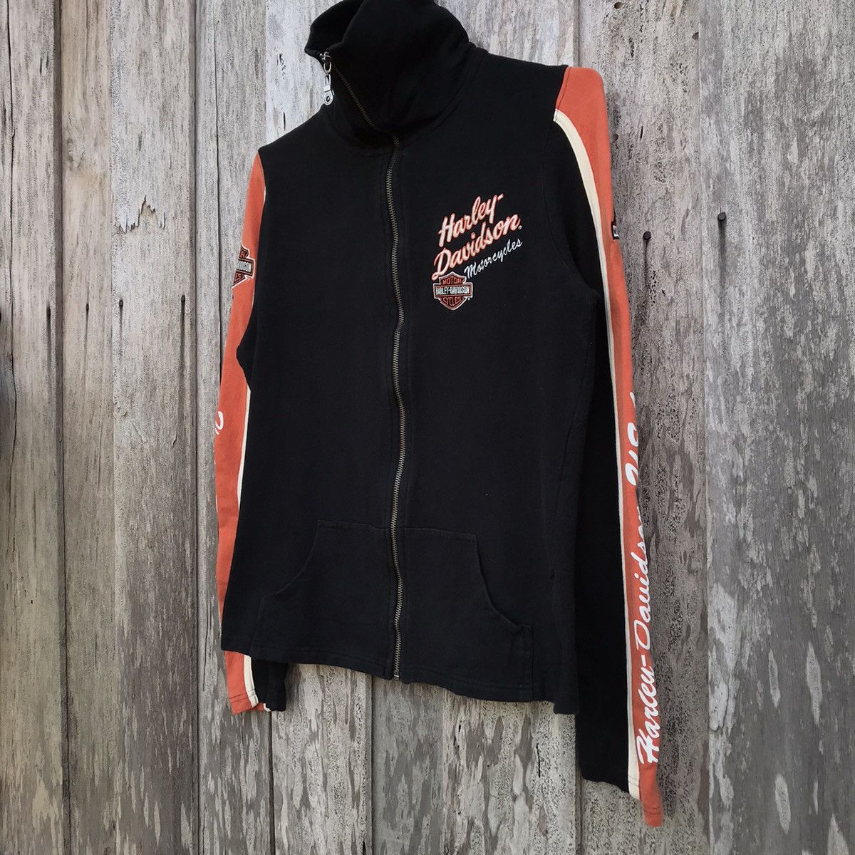 Harley Davidson × Vintage Vintage Harley Davidson Zip Up Sweatshirt Jacket Big Logo Size M / US 6-8 / IT 42-44 - 2 Thumbnail