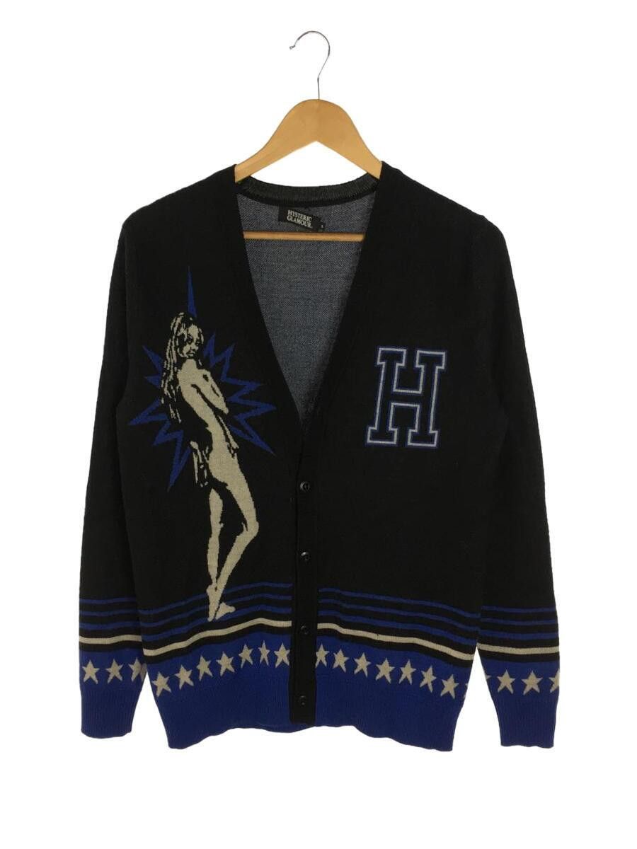 image of Hysteric Glamour Hysteric Woman College Knit Cardigan in Black, Men's (Size Small)