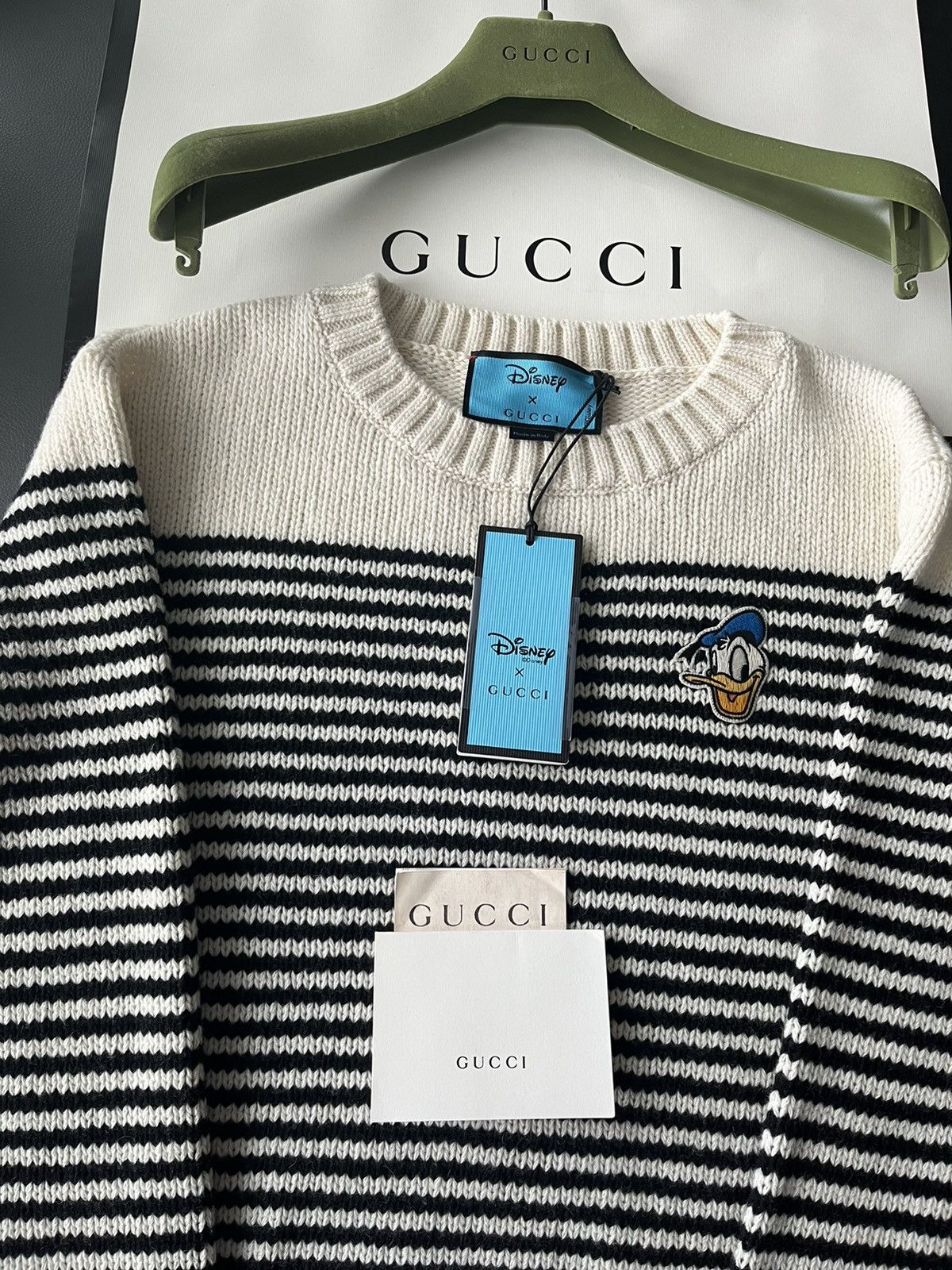 image of Disney x Gucci $2,800 Brandnew Runway Gucci Limitededition Cashmere Sweater in Striped (Size XL)