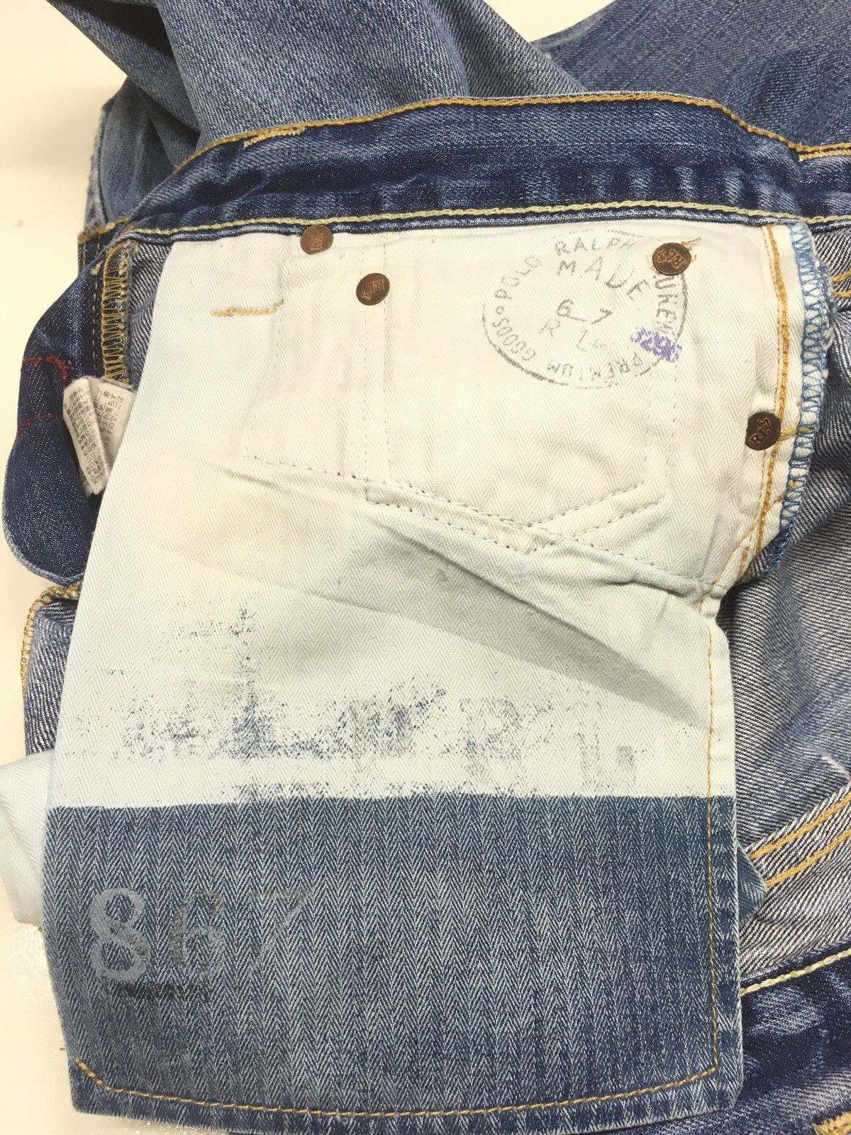 Polo Ralph Lauren vintage blue-wash distressed RL67 denim jeans Size US 30 / EU 46 - 13 Thumbnail