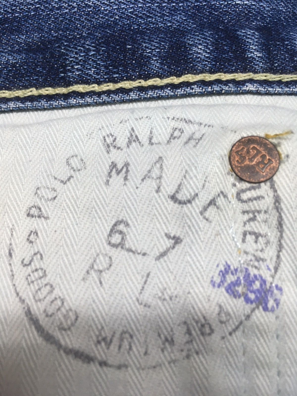 Polo Ralph Lauren vintage blue-wash distressed RL67 denim jeans Size US 30 / EU 46 - 14 Thumbnail