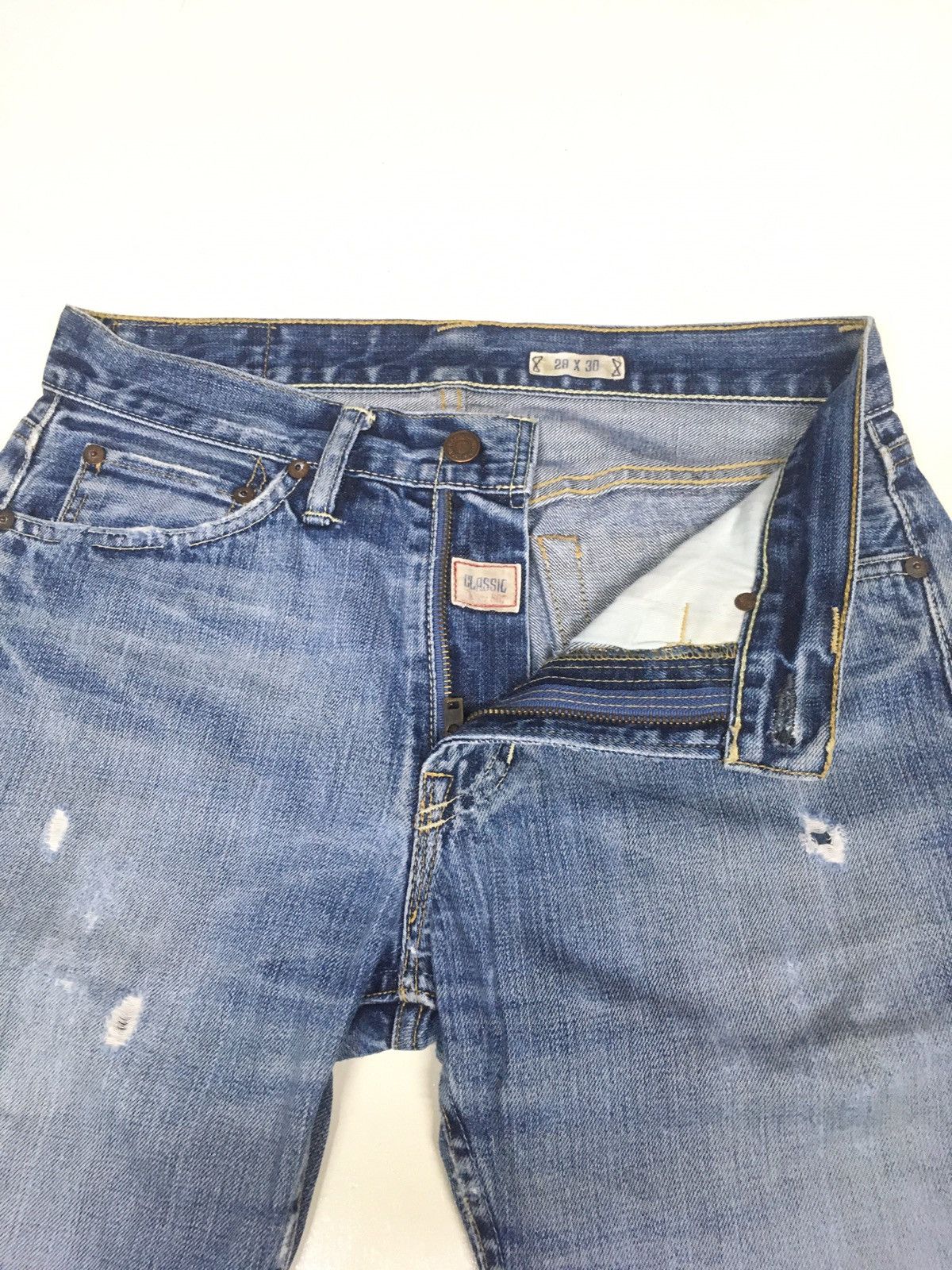 Polo Ralph Lauren vintage blue-wash distressed RL67 denim jeans Size US 30 / EU 46 - 8 Thumbnail