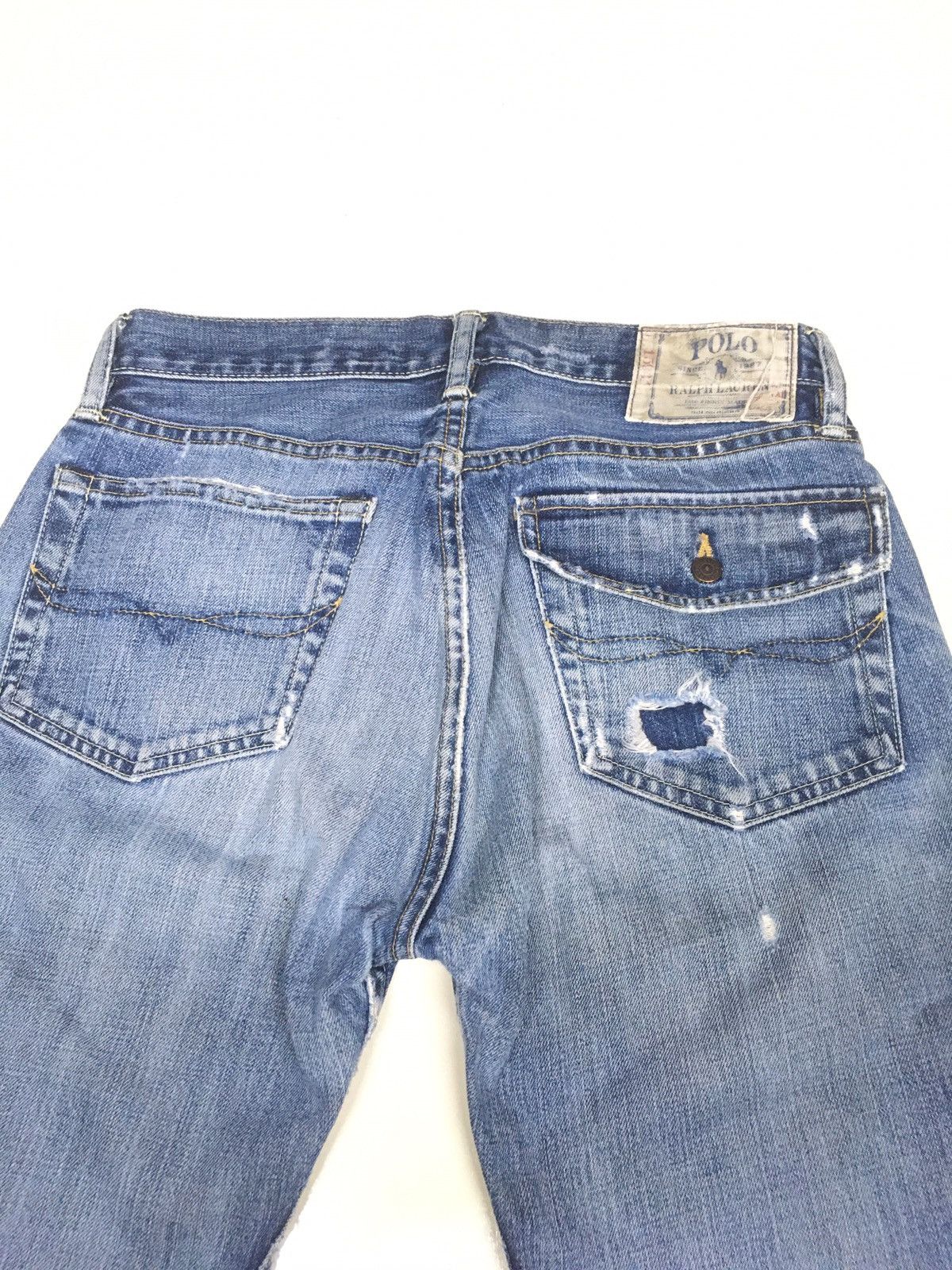 Polo Ralph Lauren vintage blue-wash distressed RL67 denim jeans Size US 30 / EU 46 - 9 Thumbnail