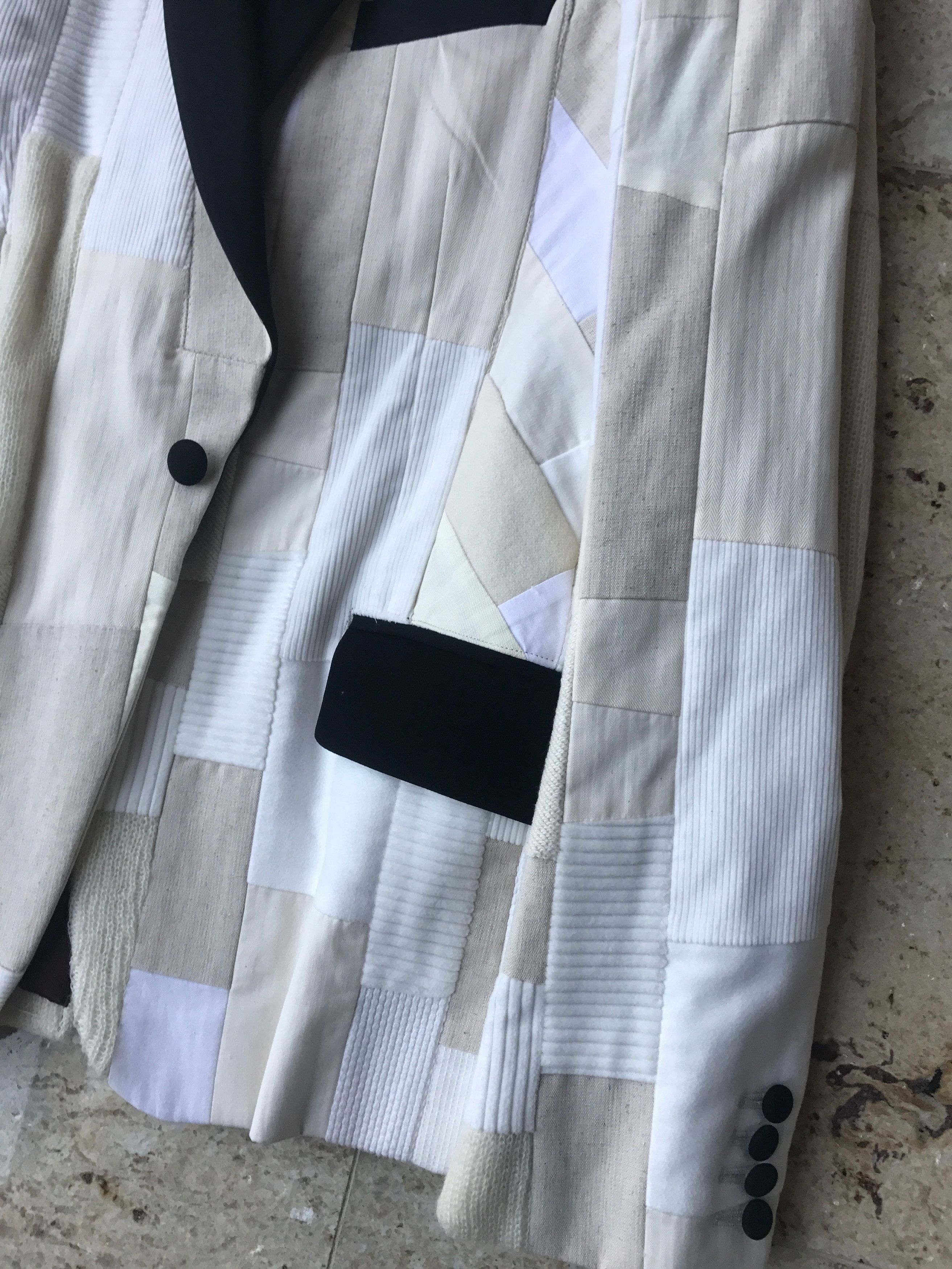 Junya Watanabe o1rshd1 Patchwork Ivory Knit Blazer Size 40R - 11 Thumbnail