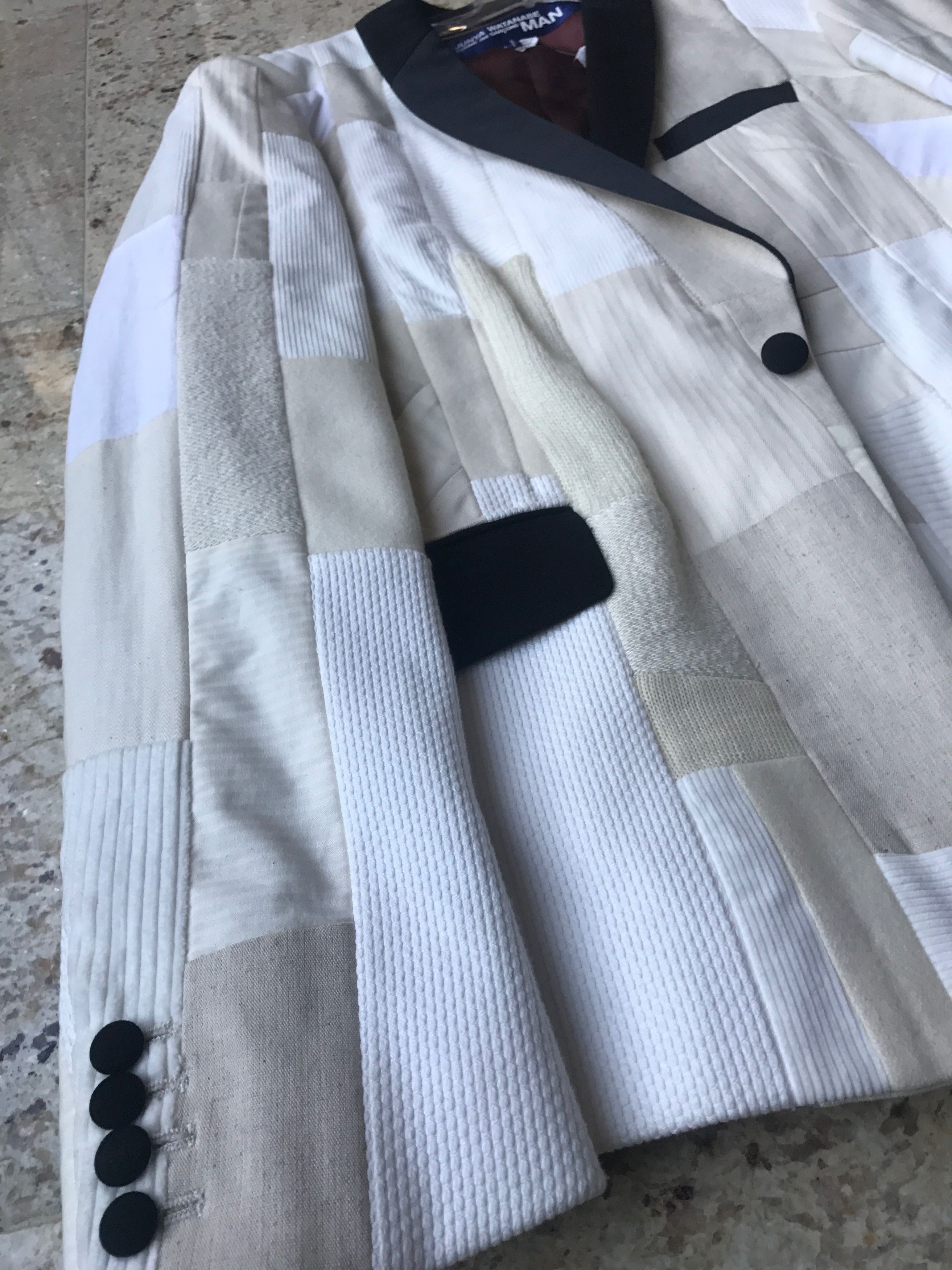 Junya Watanabe o1rshd1 Patchwork Ivory Knit Blazer Size 40R - 15 Thumbnail