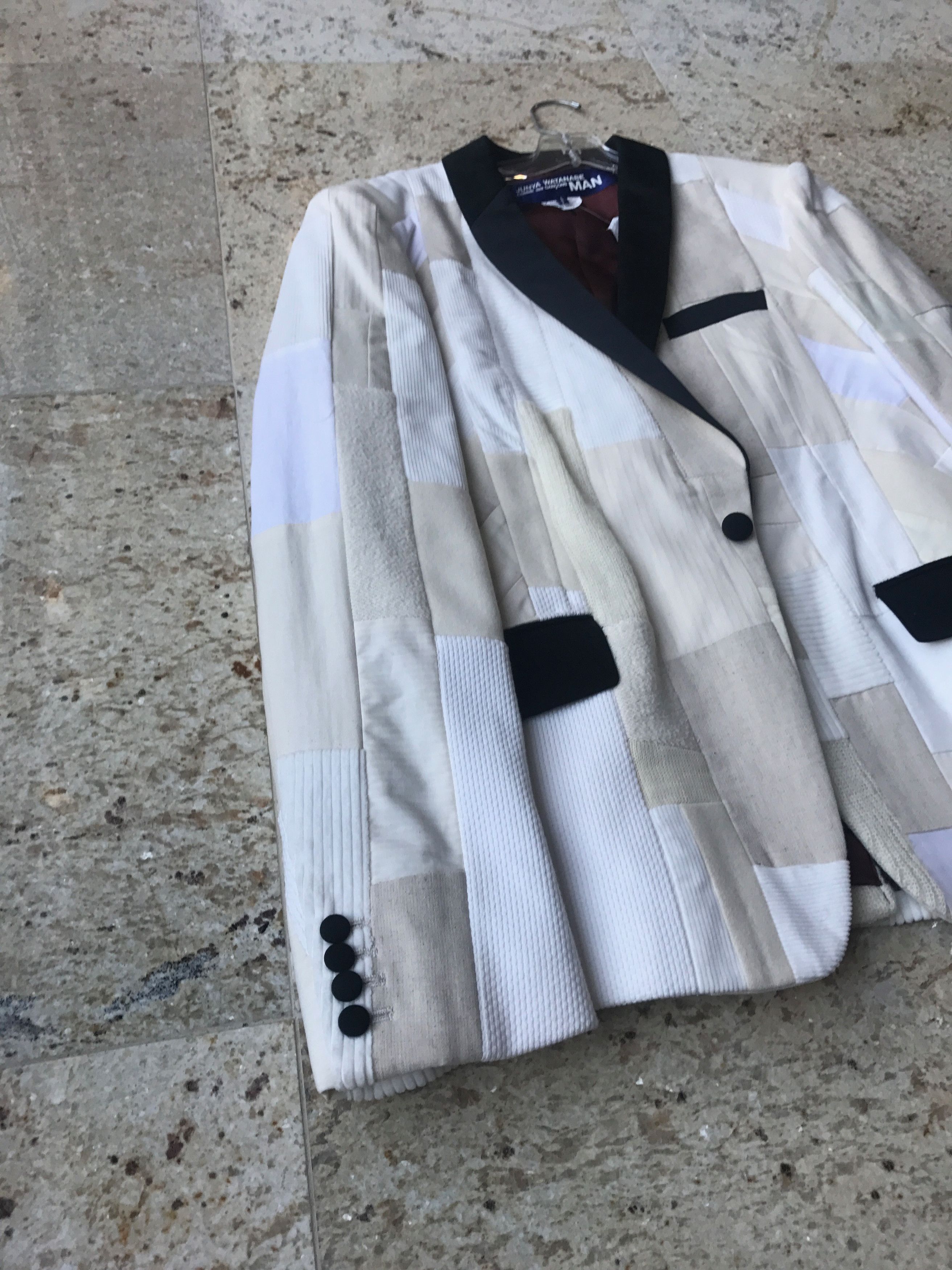 Junya Watanabe o1rshd1 Patchwork Ivory Knit Blazer Size 40R - 14 Thumbnail