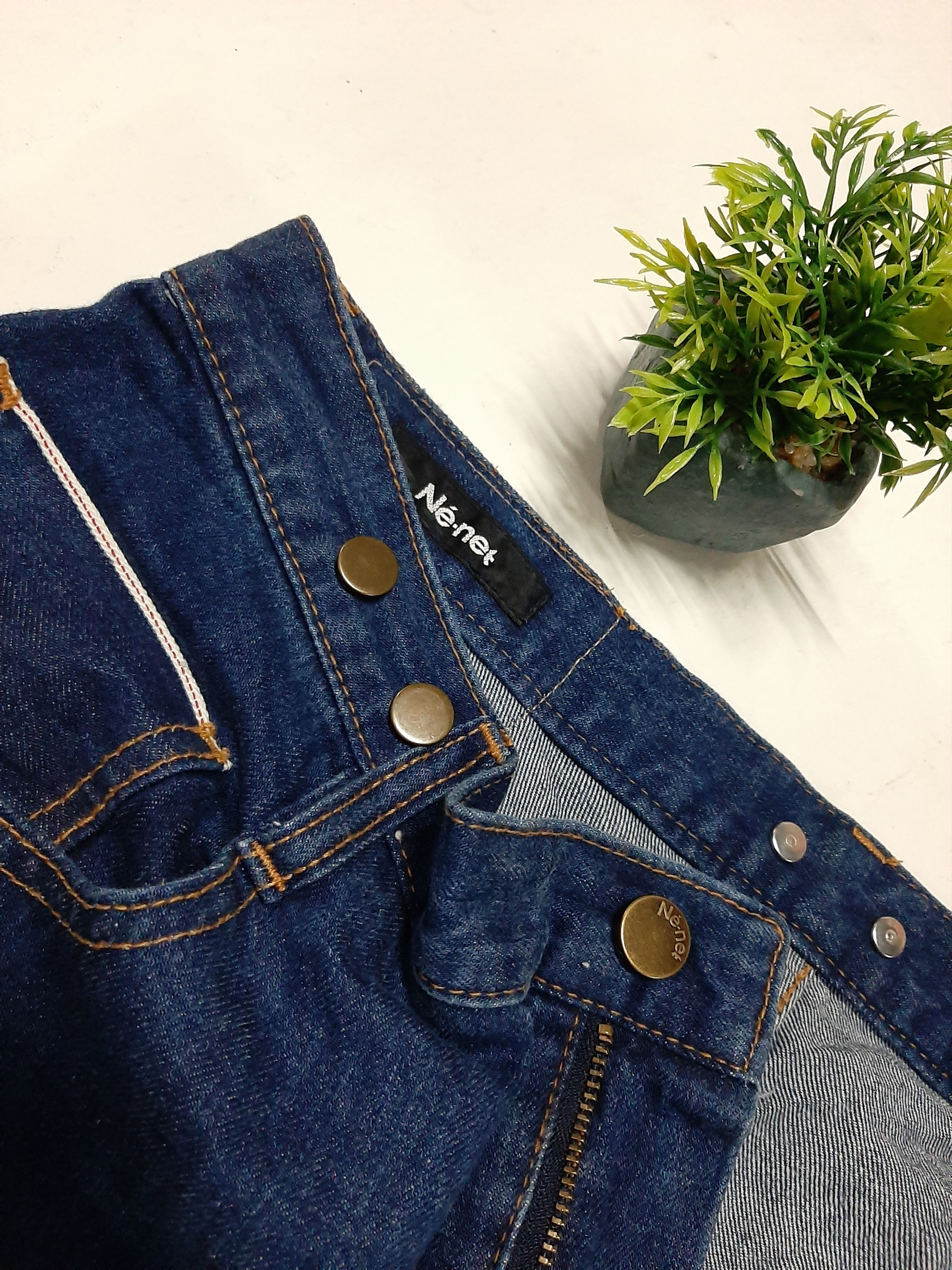 Issey Miyake × Ne-Net SELVEDGE ISSEY MIYAKE Ne-net PATCHWORK SUSPENDER BUTTON Size US 32 / EU 48 - 6 Thumbnail