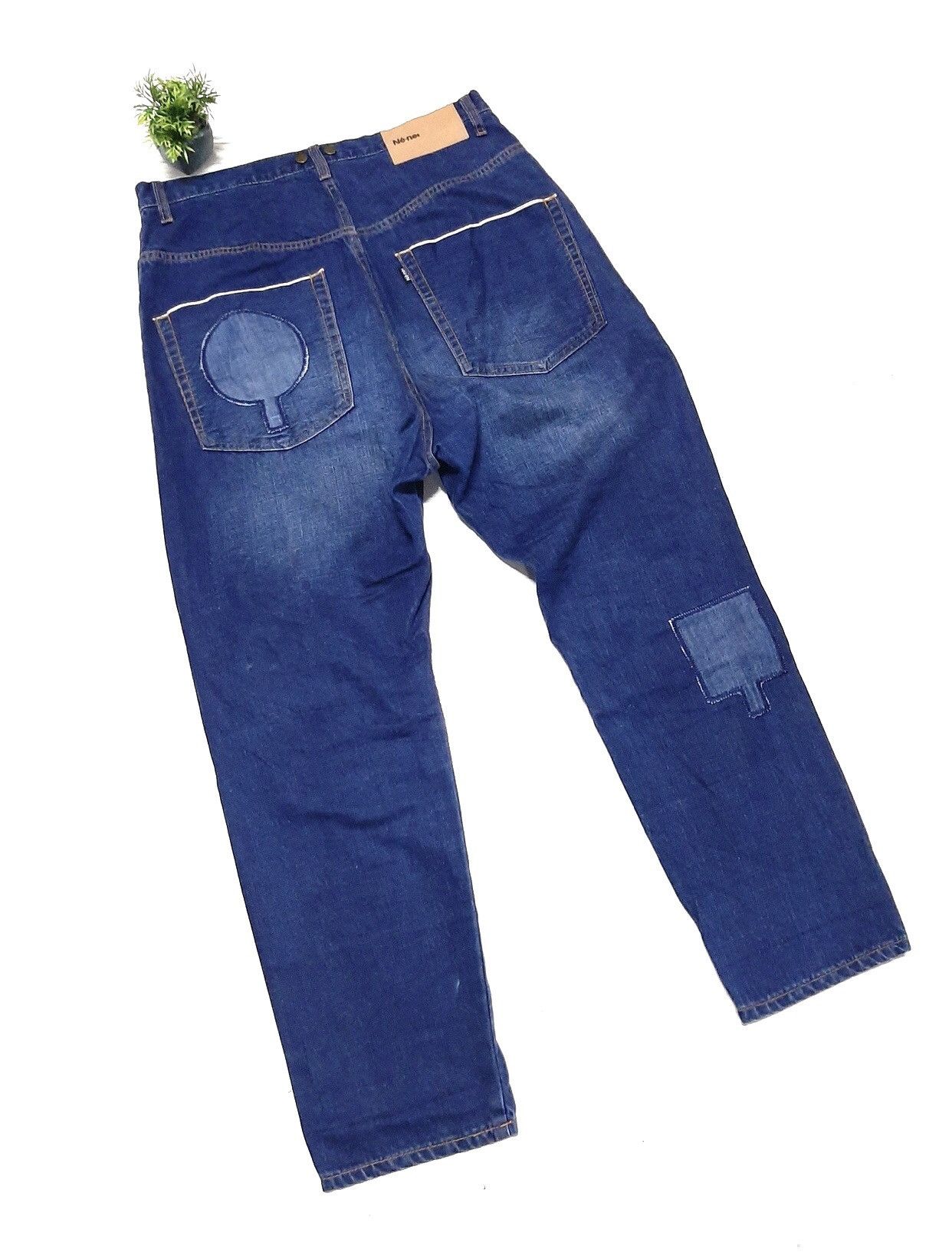 Issey Miyake × Ne-Net SELVEDGE ISSEY MIYAKE Ne-net PATCHWORK SUSPENDER BUTTON Size US 32 / EU 48 - 1 Thumbnail