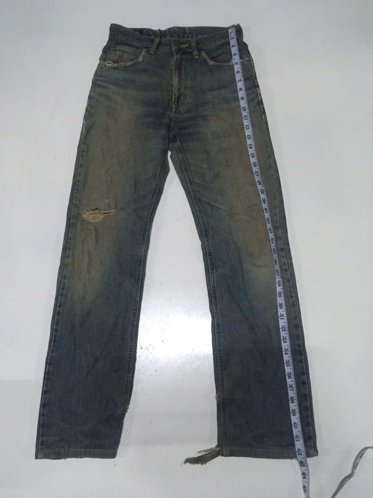 Lee × Vintage Vintage 90s lee rides rusty blue distressed denim Size US 28 / EU 44 - 2 Thumbnail