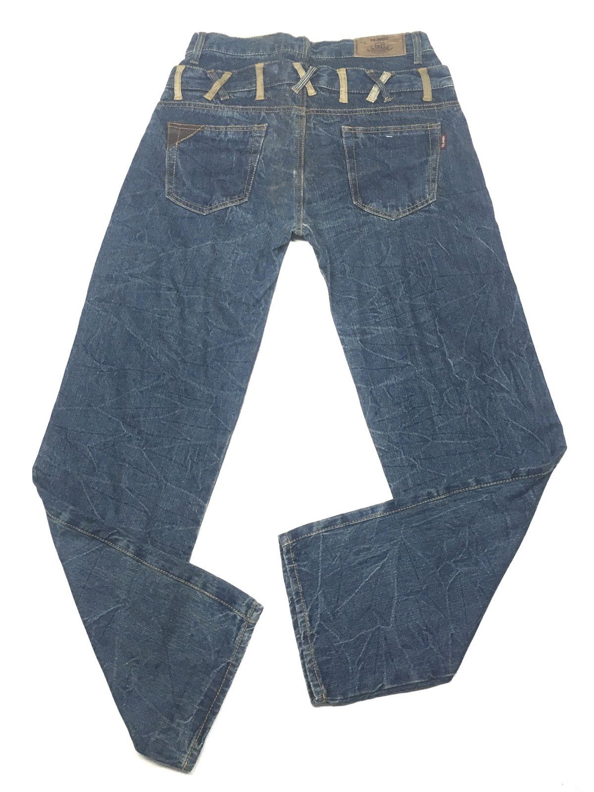 Japanese Brand E.I John double waist distressed denim japan Size US 30 / EU 46 - 7 Thumbnail