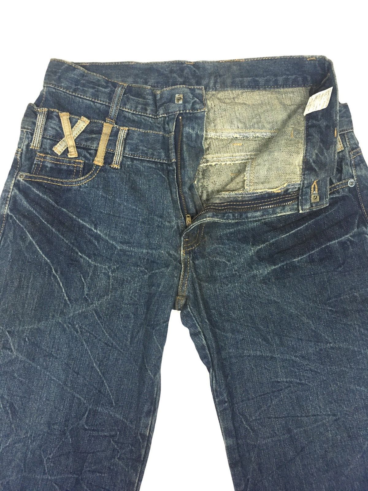 Japanese Brand E.I John double waist distressed denim japan Size US 30 / EU 46 - 5 Thumbnail