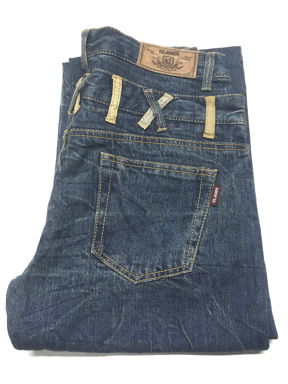 Japanese Brand E.I John double waist distressed denim japan Size US 30 / EU 46 - 1 Thumbnail
