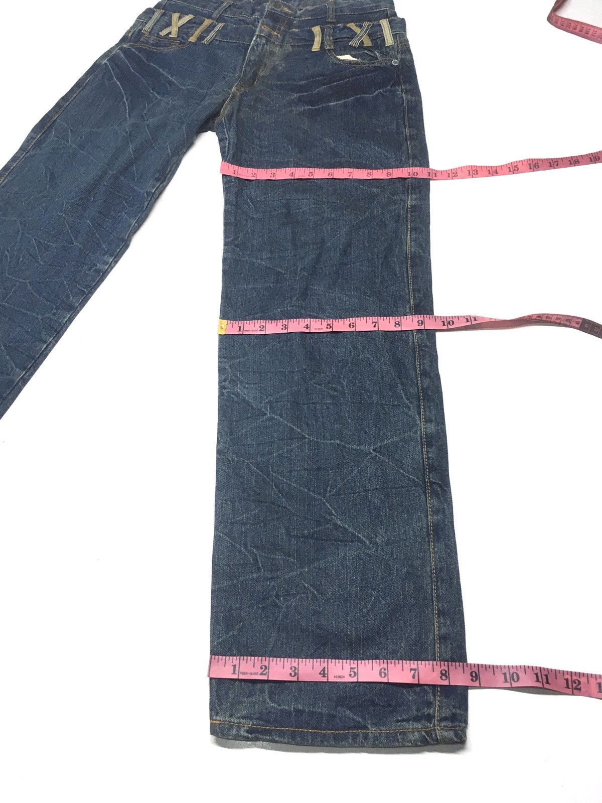 Japanese Brand E.I John double waist distressed denim japan Size US 30 / EU 46 - 4 Thumbnail