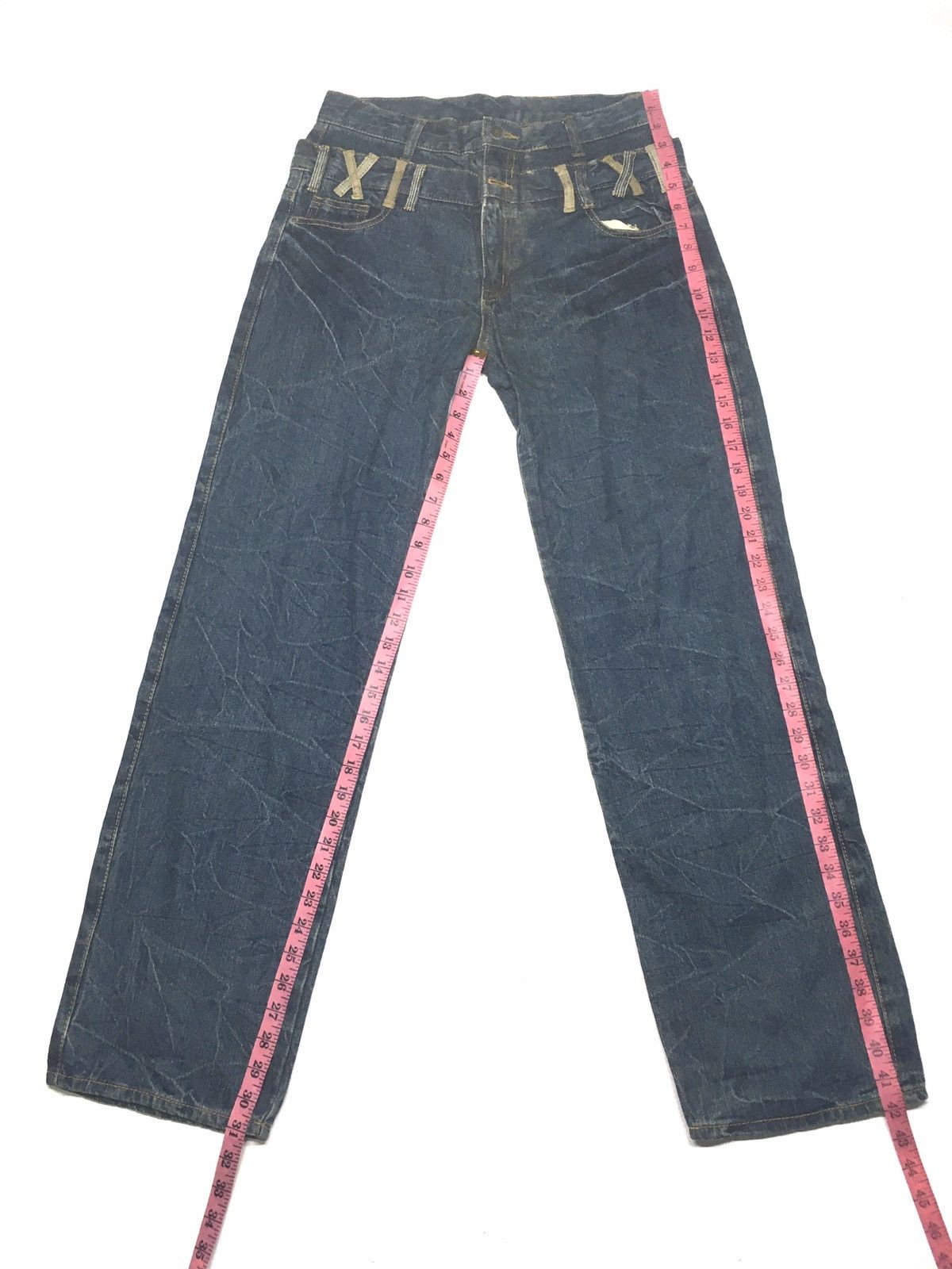 Japanese Brand E.I John double waist distressed denim japan Size US 30 / EU 46 - 2 Thumbnail