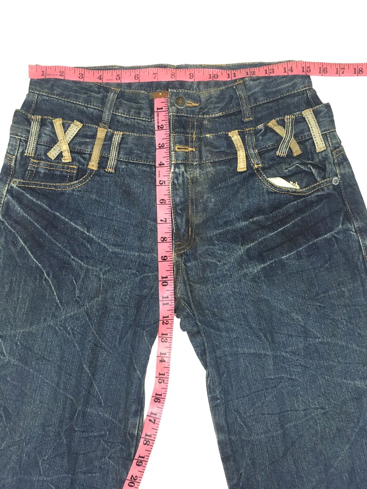 Japanese Brand E.I John double waist distressed denim japan Size US 30 / EU 46 - 3 Thumbnail