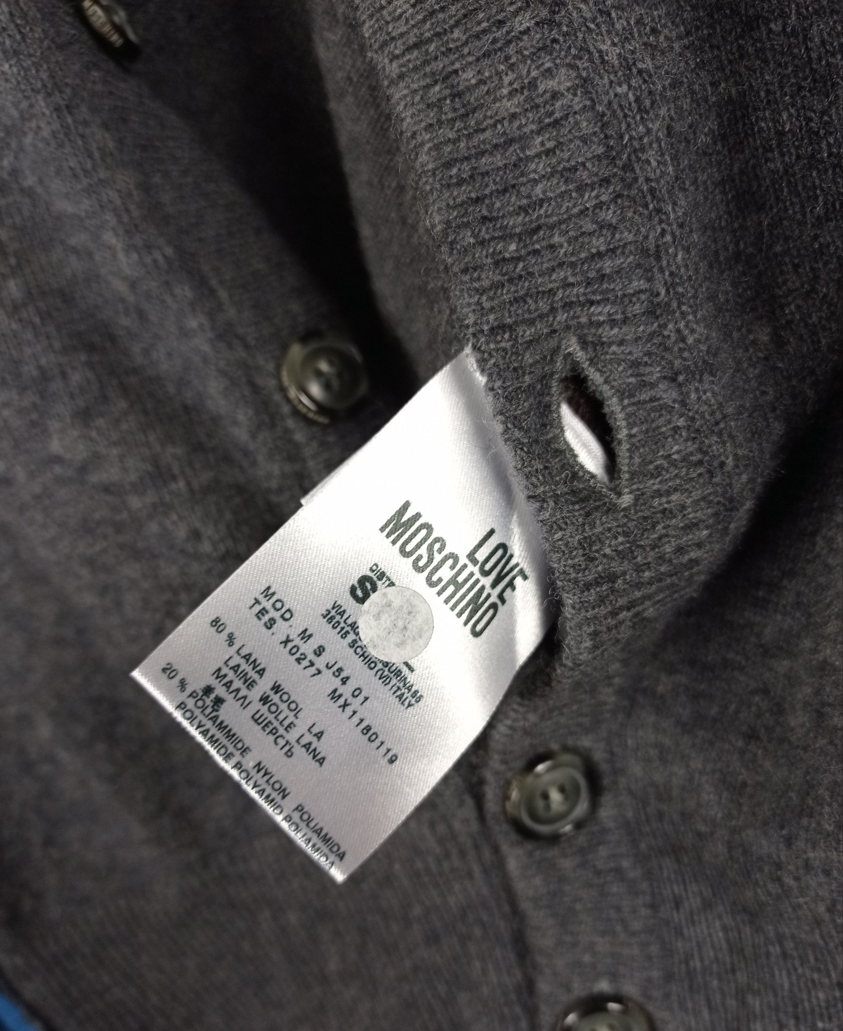 Moschino Moschino Lana Wool Two Toned Sleeves Logo Cardigan Size US L / EU 52-54 / 3 - 5 Thumbnail