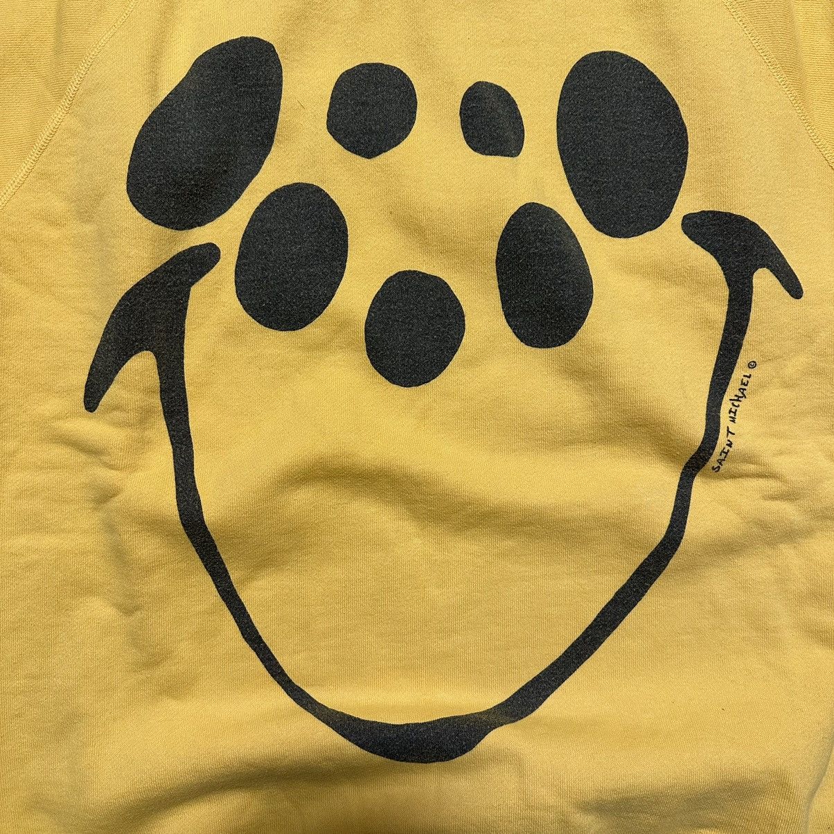 Japanese Brand × READYMADE × Saint Michael Saint Michael Yellow Smile Sweatshirt Size US L / EU 52-54 / 3 - 4 Thumbnail