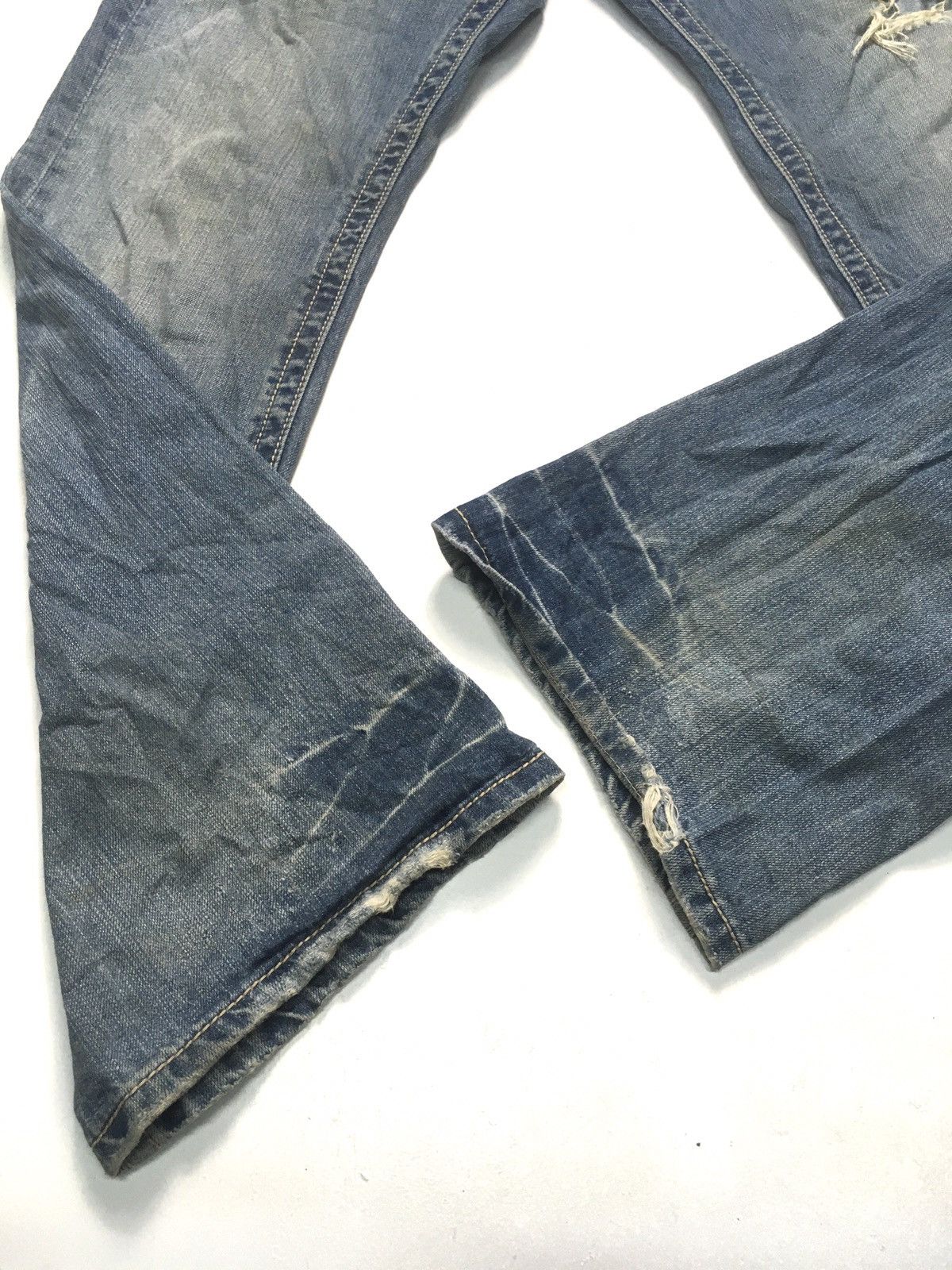 Japanese Brand × Vintage Vintage Mek leisure en roote distressed denim Size US 34 / EU 50 - 12 Thumbnail