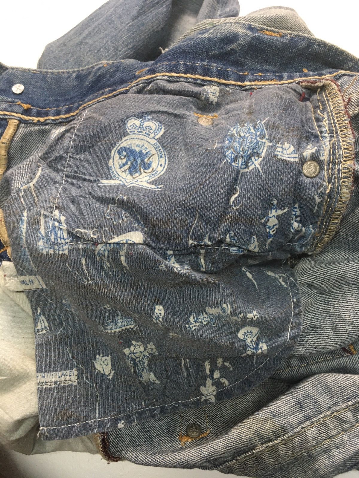 Japanese Brand × Vintage Vintage Mek leisure en roote distressed denim Size US 34 / EU 50 - 17 Thumbnail