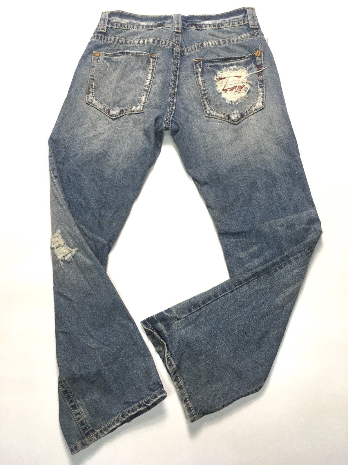 Japanese Brand × Vintage Vintage Mek leisure en roote distressed denim Size US 34 / EU 50 - 11 Thumbnail
