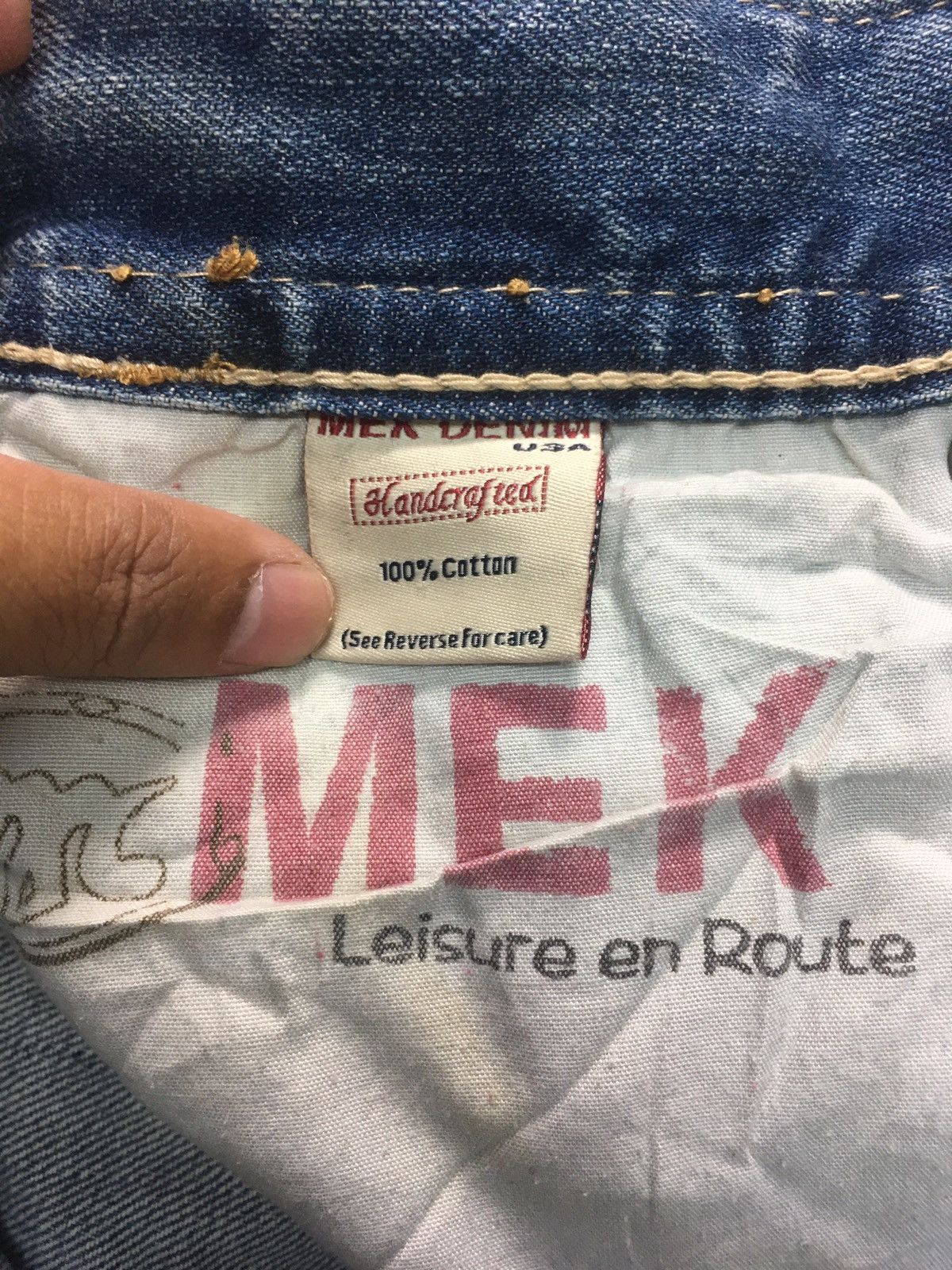 Japanese Brand × Vintage Vintage Mek leisure en roote distressed denim Size US 34 / EU 50 - 15 Thumbnail